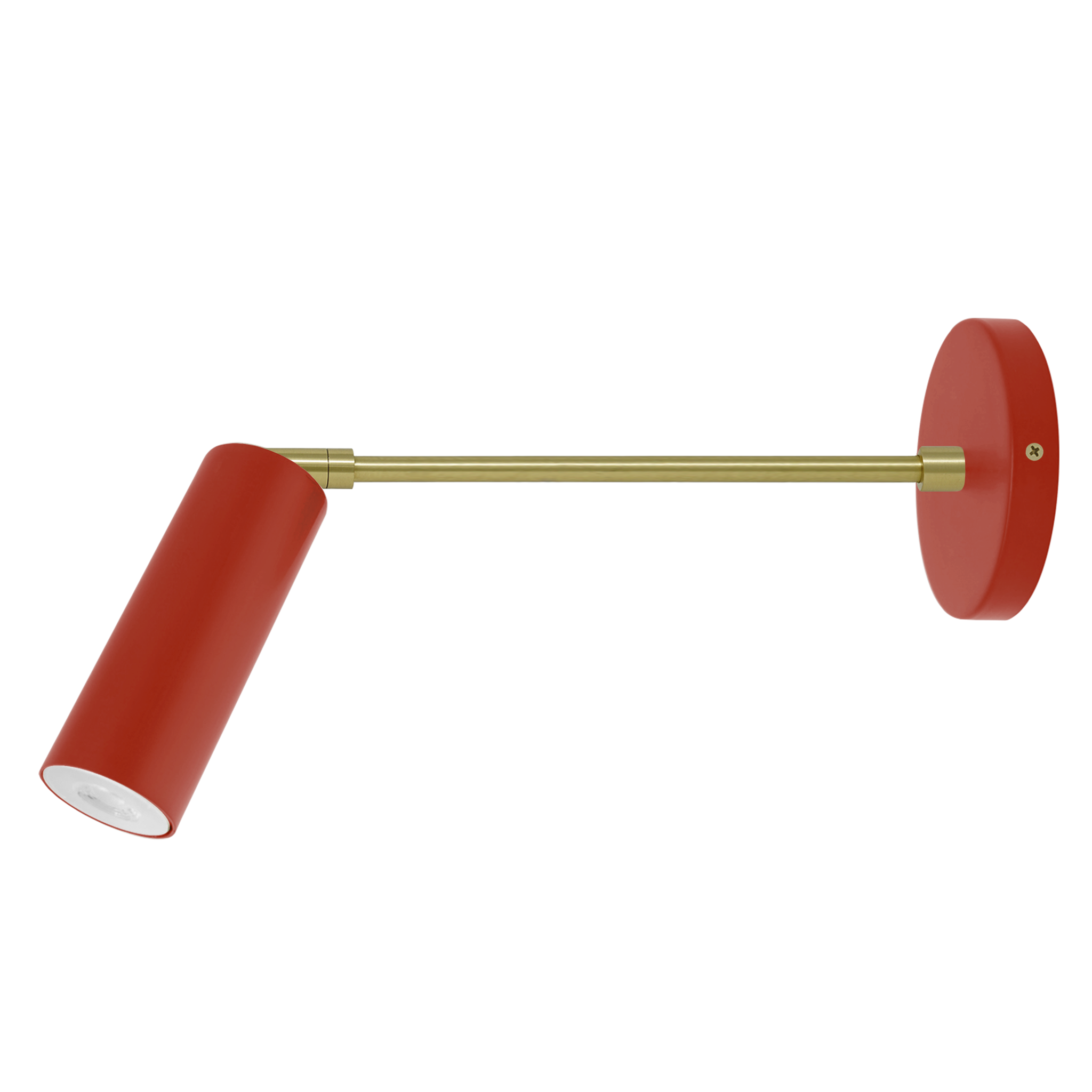 Brass and riding hood red color Reader sconce 10" arm Dutton Brown lighting