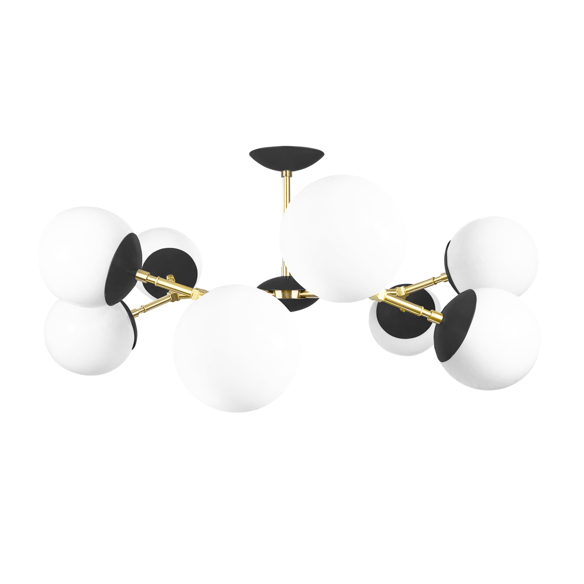 Brass and black color Crown flush mount 32" Dutton Brown lighting