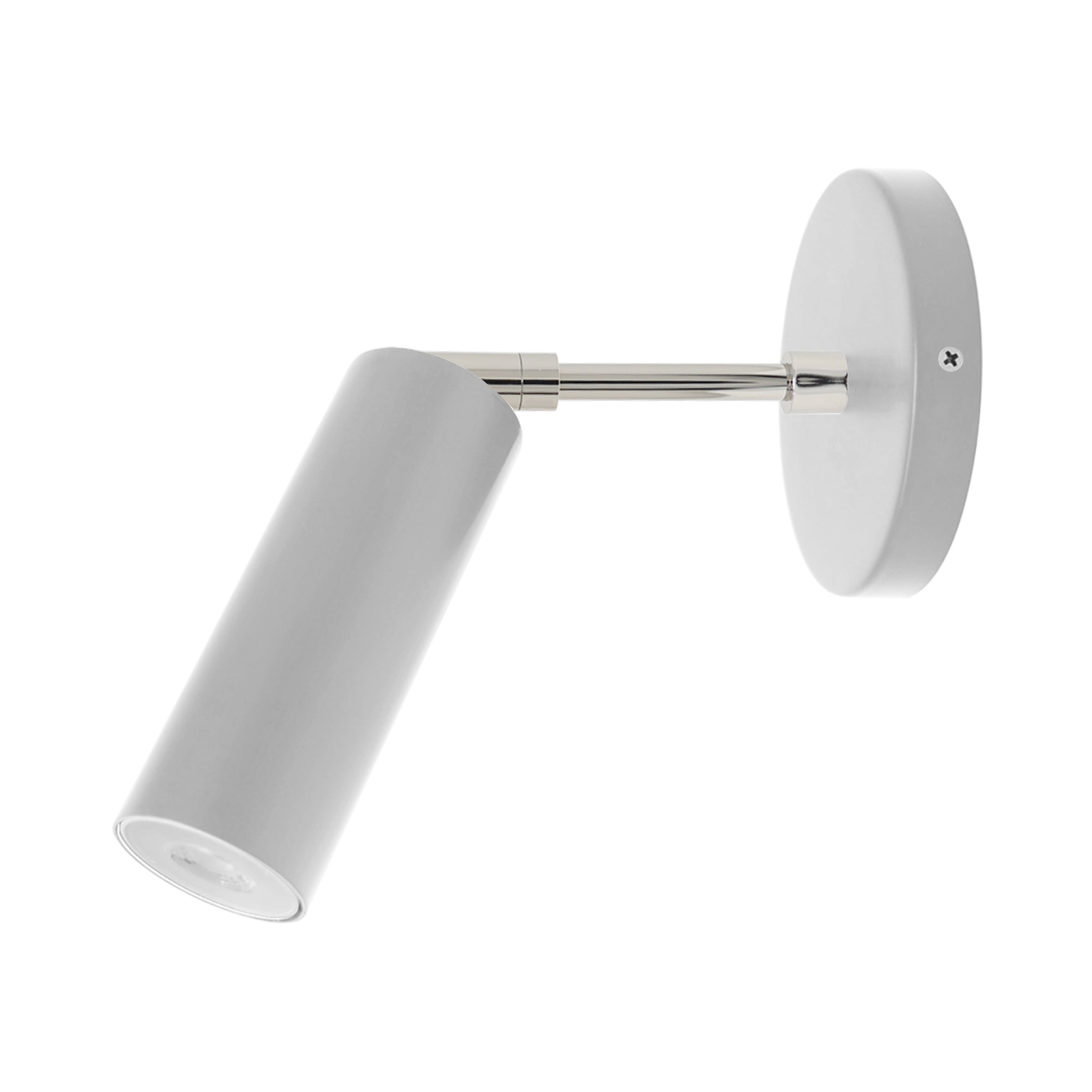 Nickel and black color Reader sconce 3" arm Dutton Brown lighting