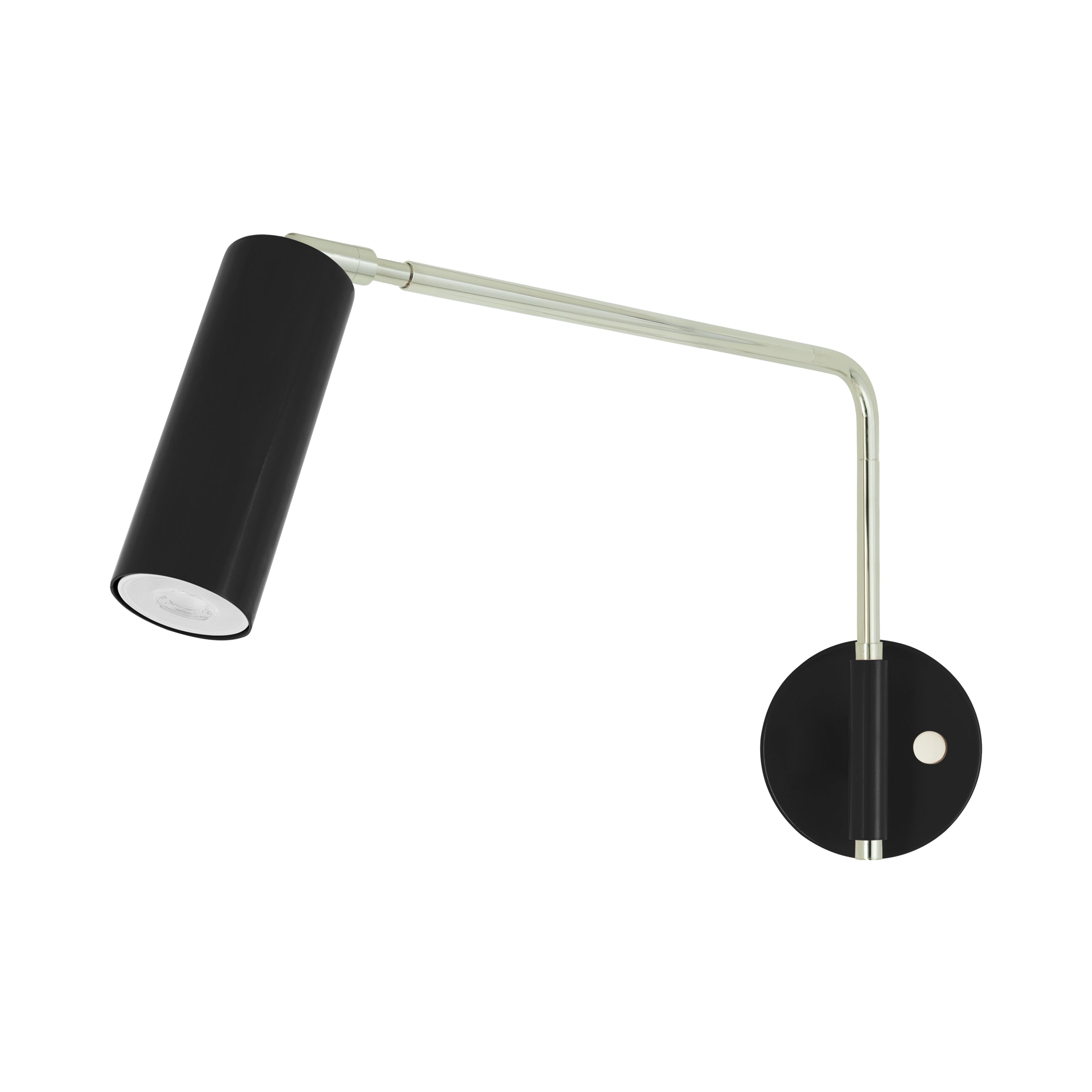 Nickel and black color Color Reader Swing Arm sconce Dutton Brown lighting