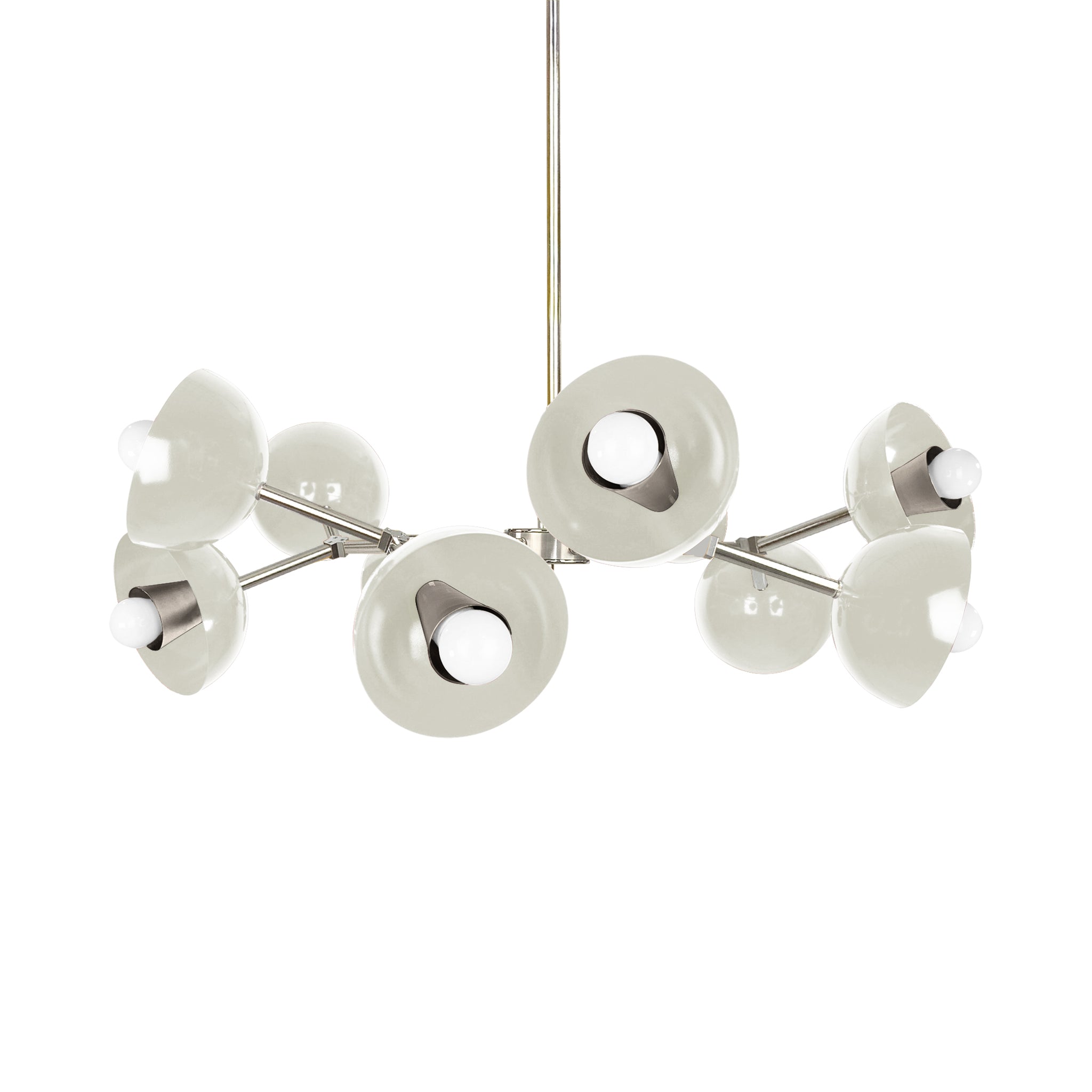 Nickel and bone color Alegria chandelier 30" Dutton Brown lighting