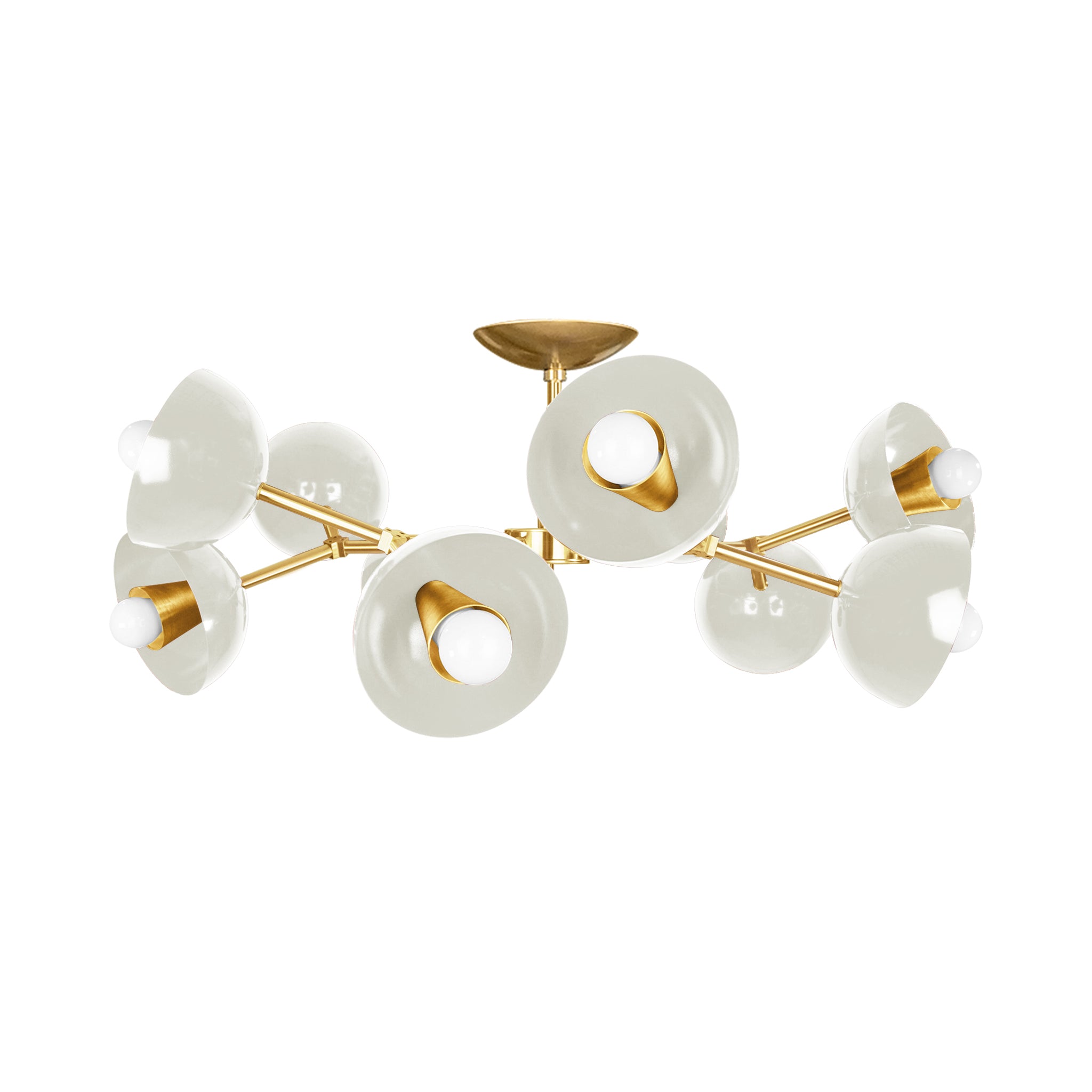 Brass and bone color Alegria flush mount 30" Dutton Brown lighting