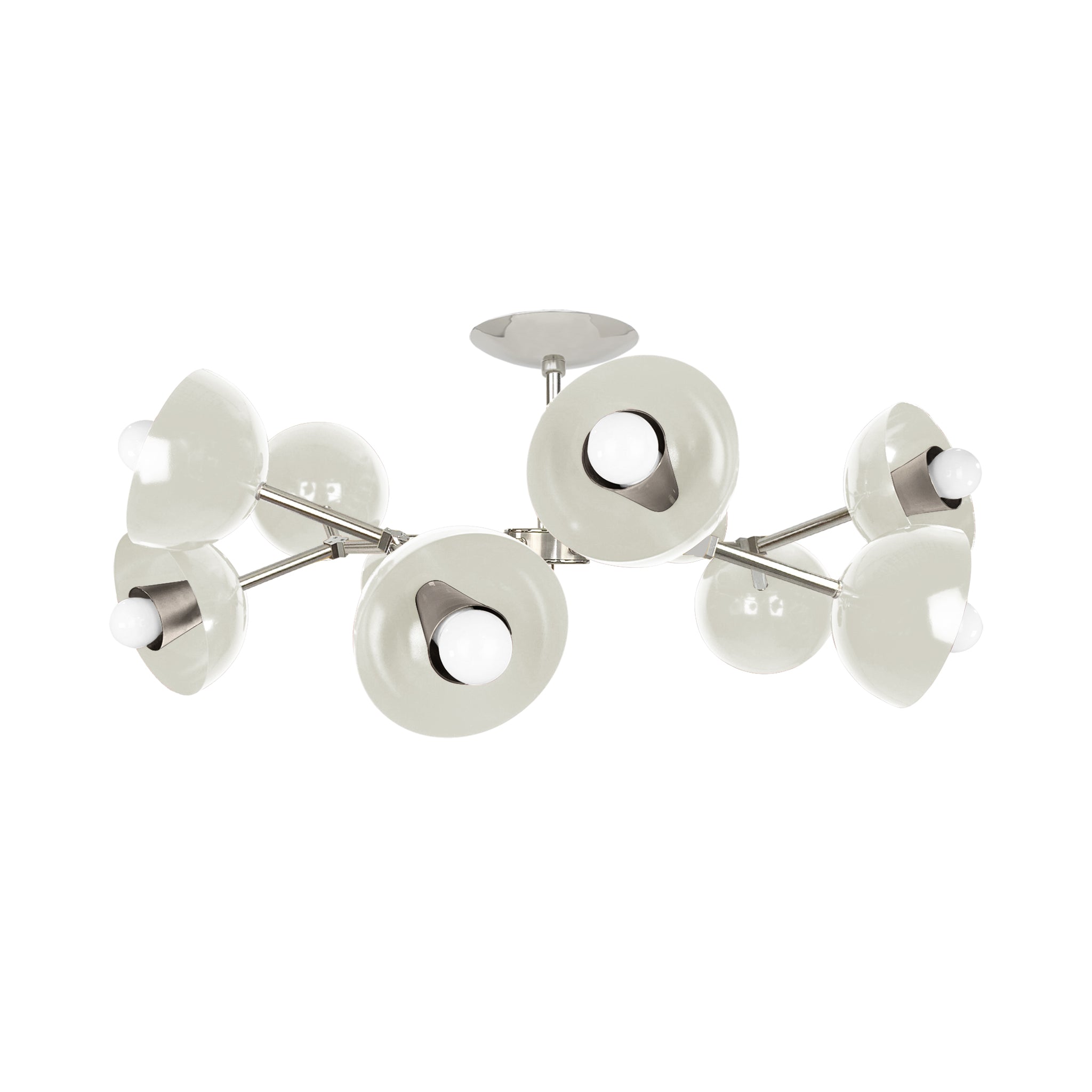 Nickel and bone color Alegria flush mount 30" Dutton Brown lighting