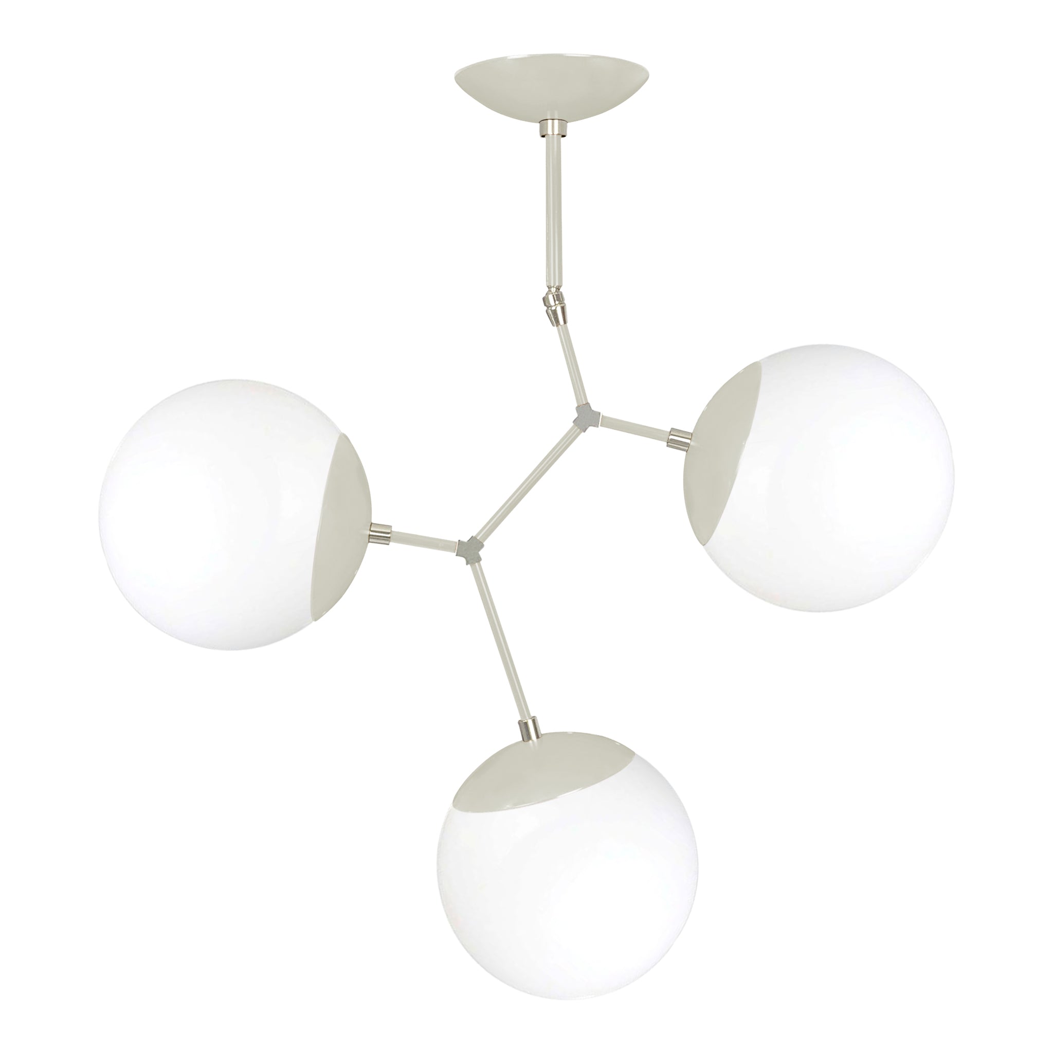 Nickel and bone color Astar 3 chandelier Dutton Brown lighting