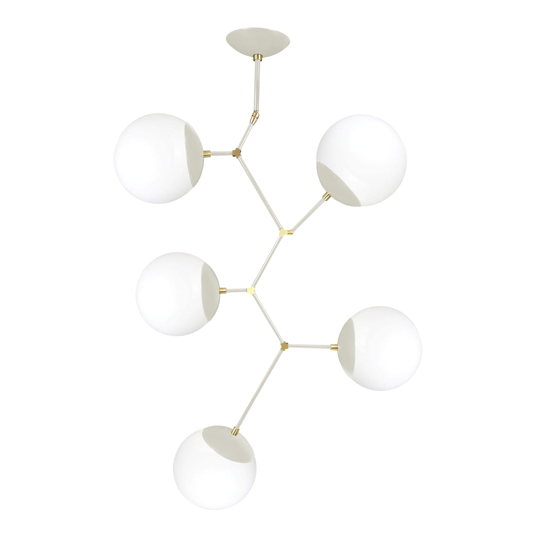 Brass and bone color Astar 5 chandelier Dutton Brown lighting