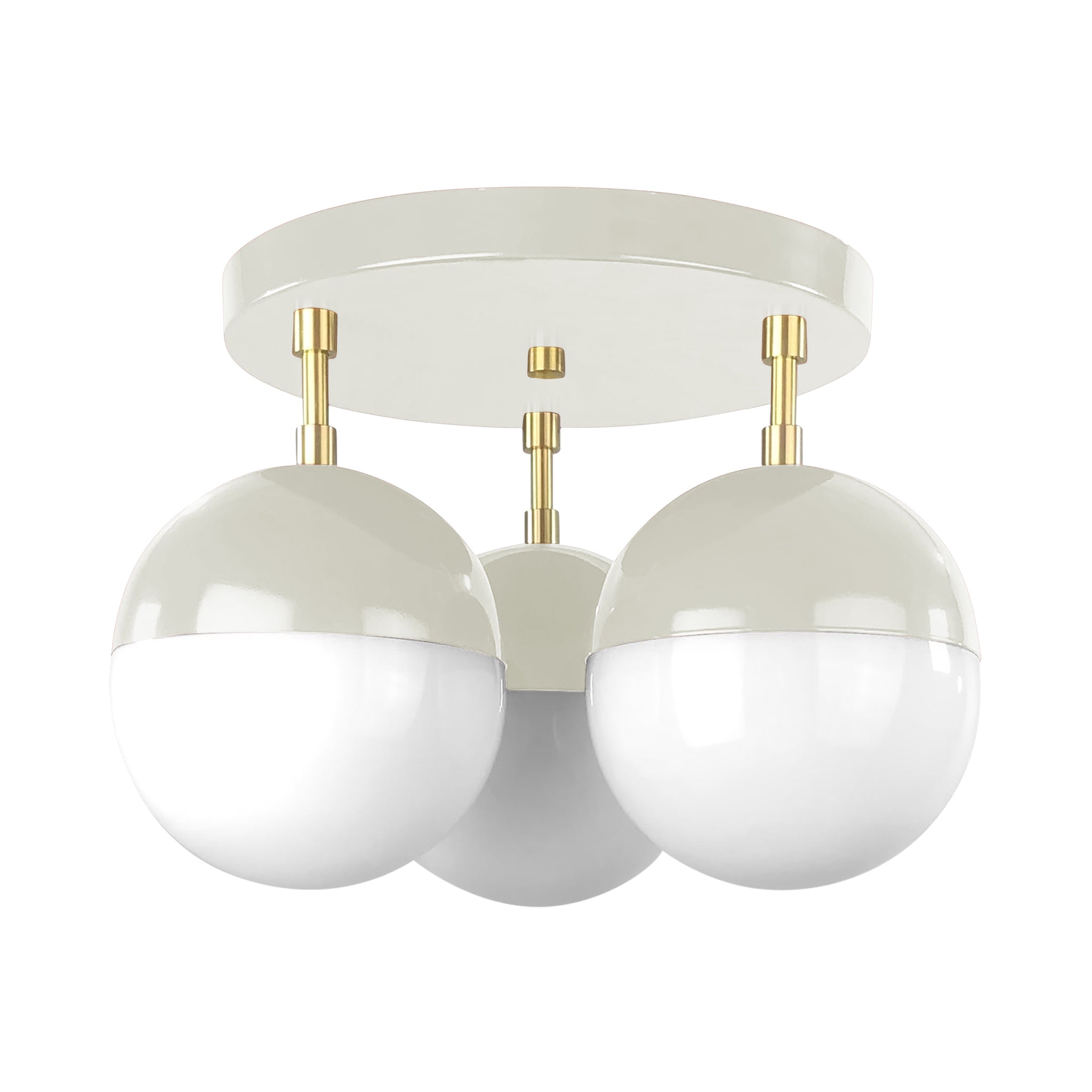 Brass and bone color Ballsy flush mount Dutton Brown lighting