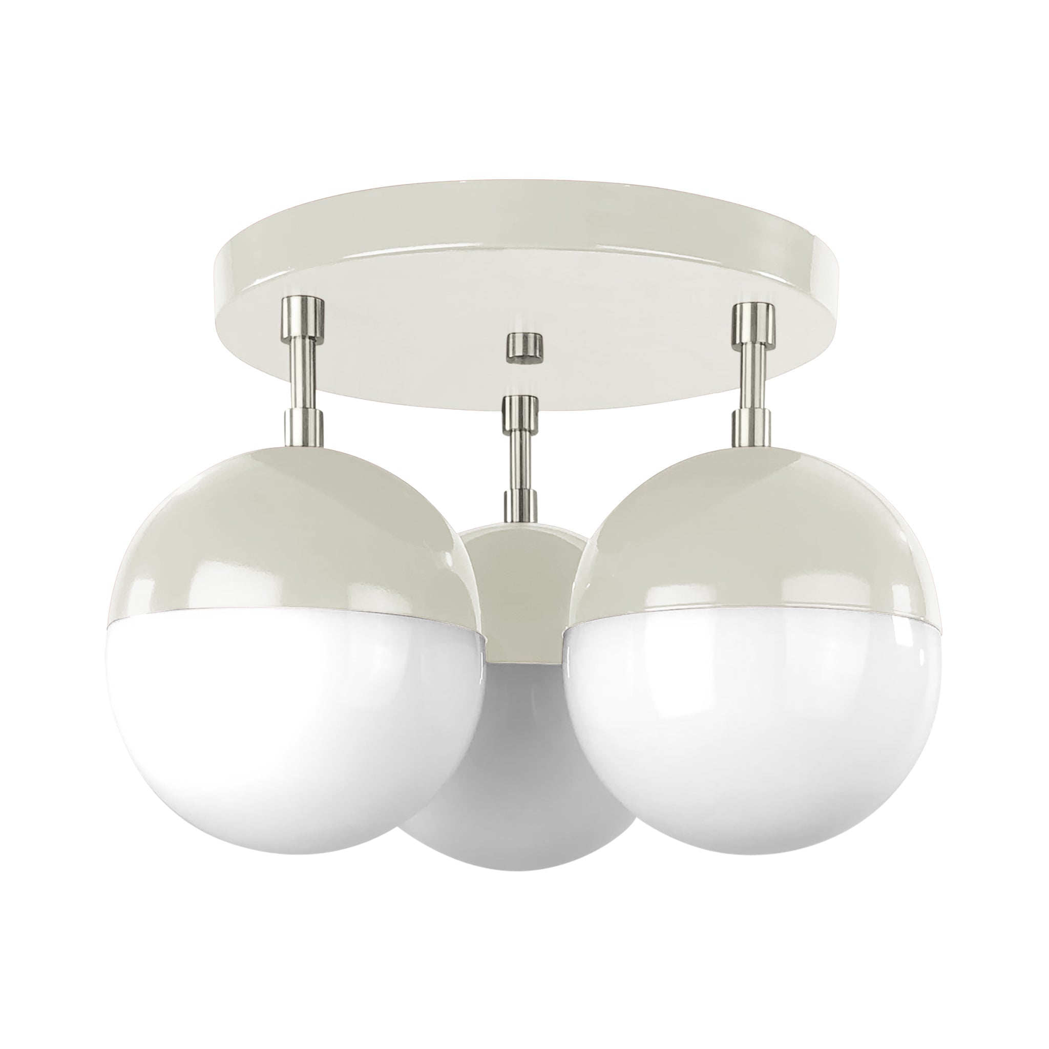 Nickel and bone color Ballsy flush mount Dutton Brown lighting