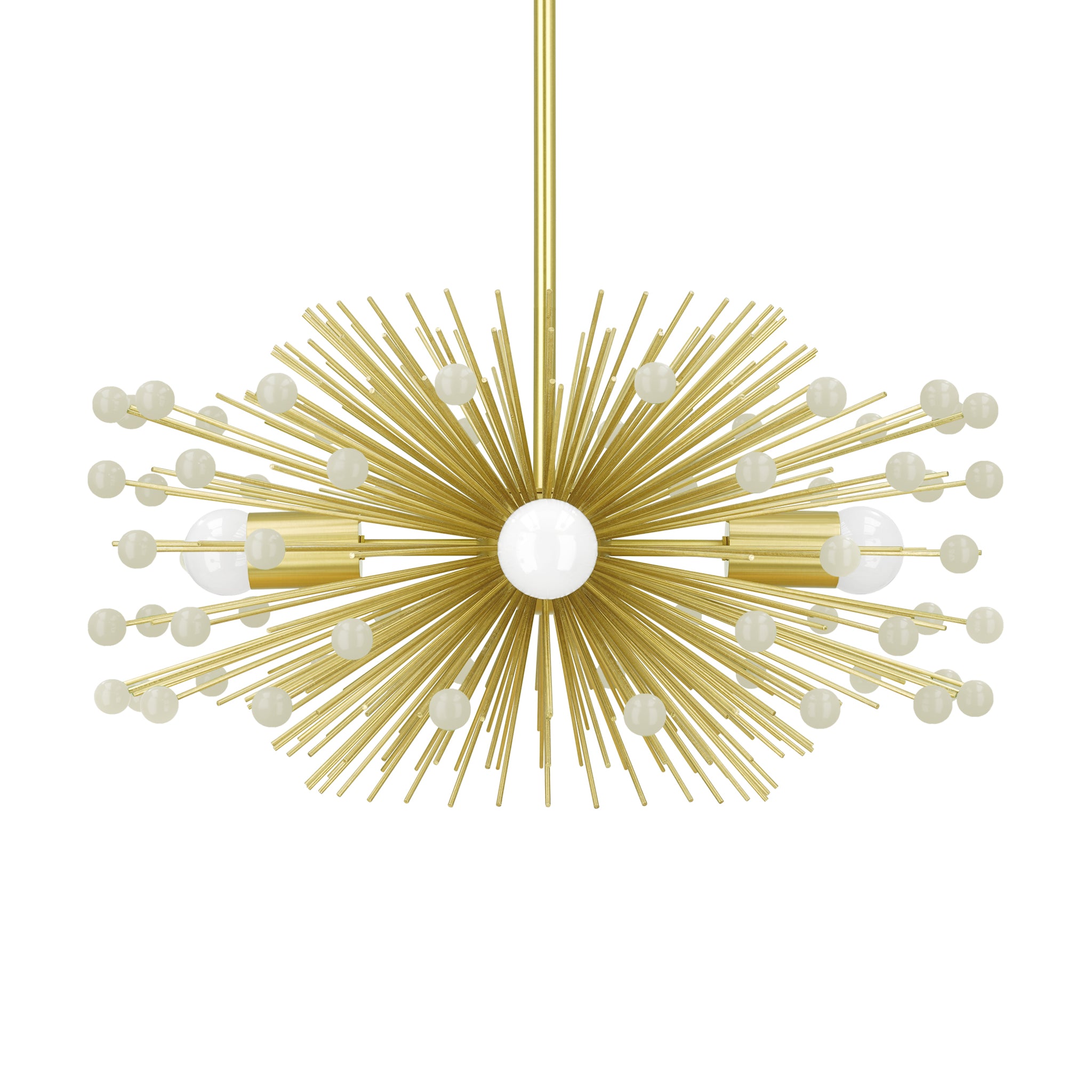 Brass and bone color beaded Urchin chandelier 20" Dutton Brown lighting
