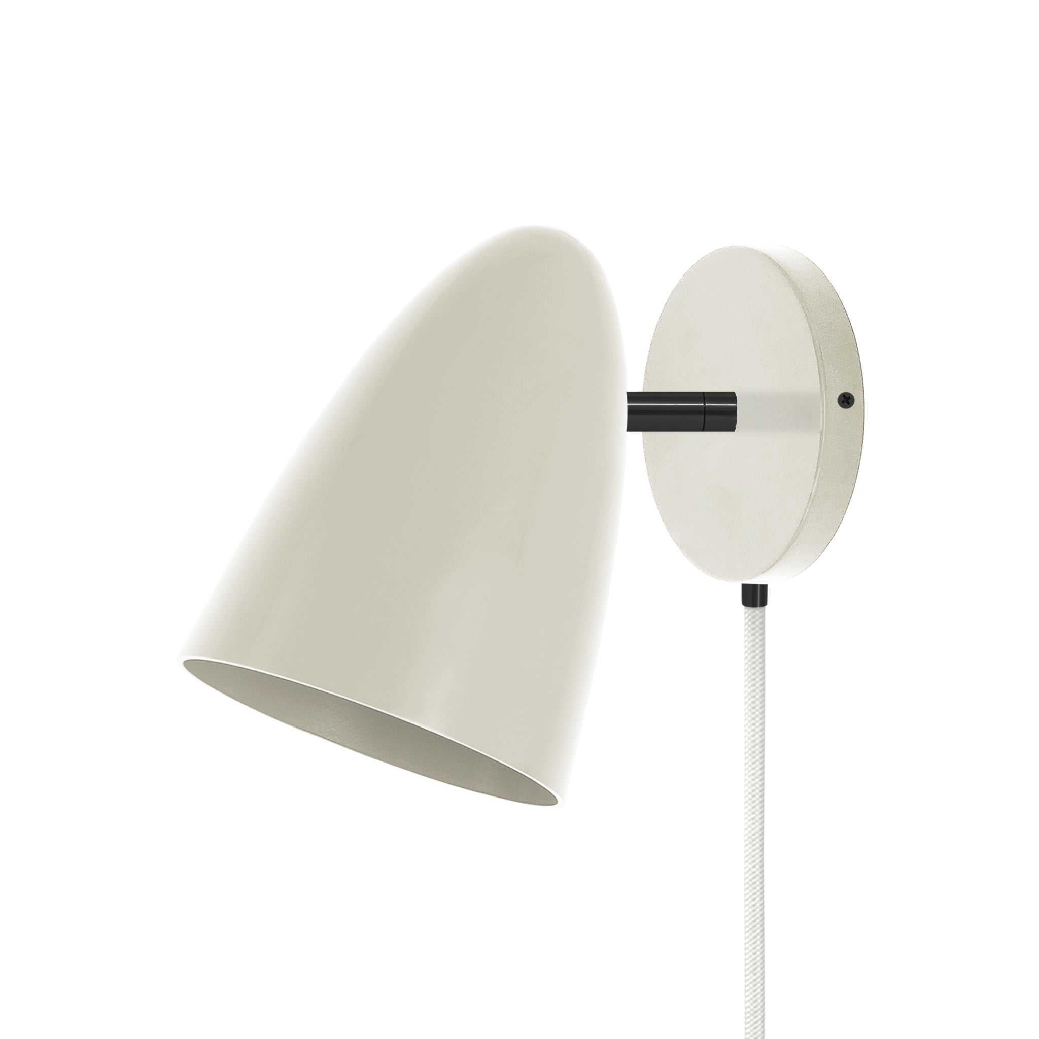 Black and bone color Boom plug-in sconce no arm Dutton Brown lighting