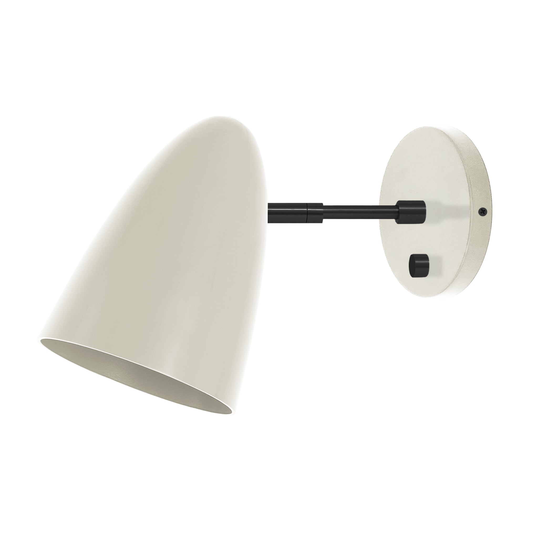 Black and bone color Boom sconce 3" arm Dutton Brown lighting