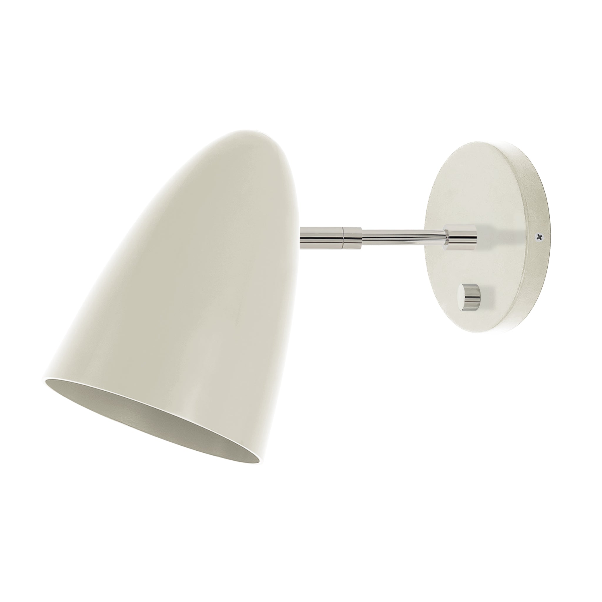 Nickel and bone color Boom sconce 3" arm Dutton Brown lighting