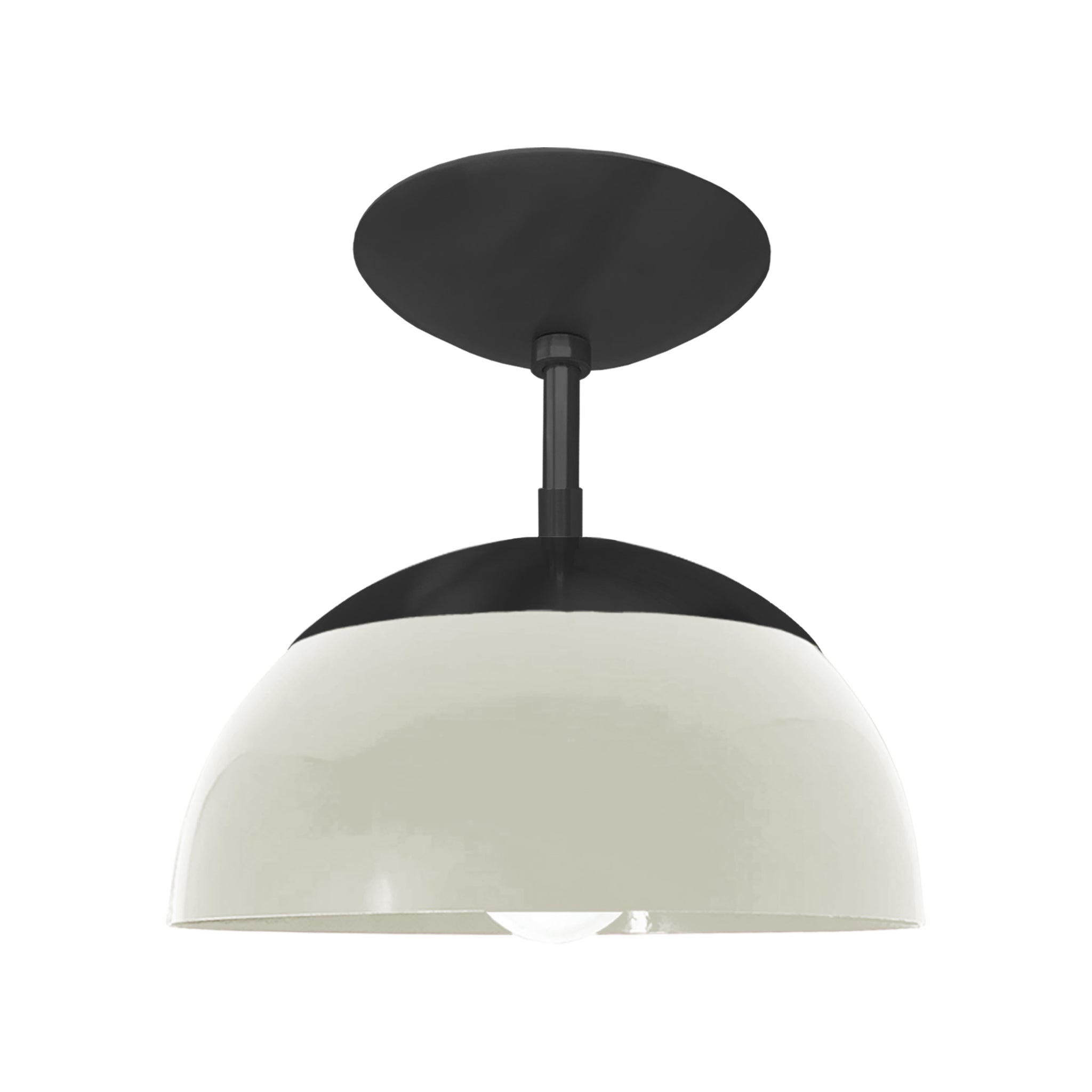 Black and bone color Cadbury flush mount 10" Dutton Brown lighting