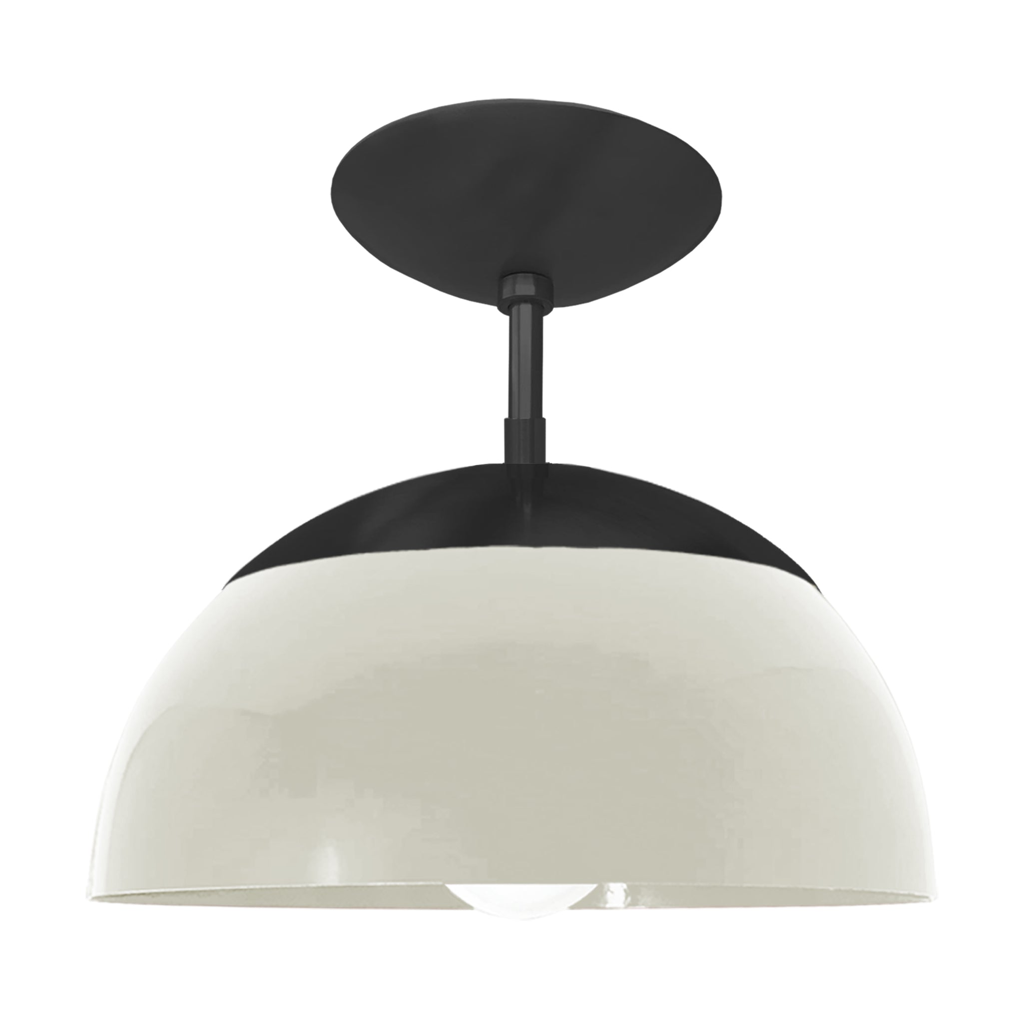 Black and bone color Cadbury flush mount 12" Dutton Brown lighting