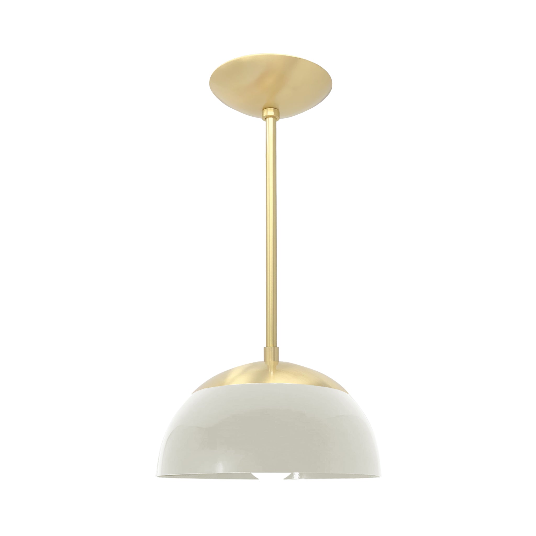 Brass and bone color Cadbury pendant 10" Dutton Brown lighting