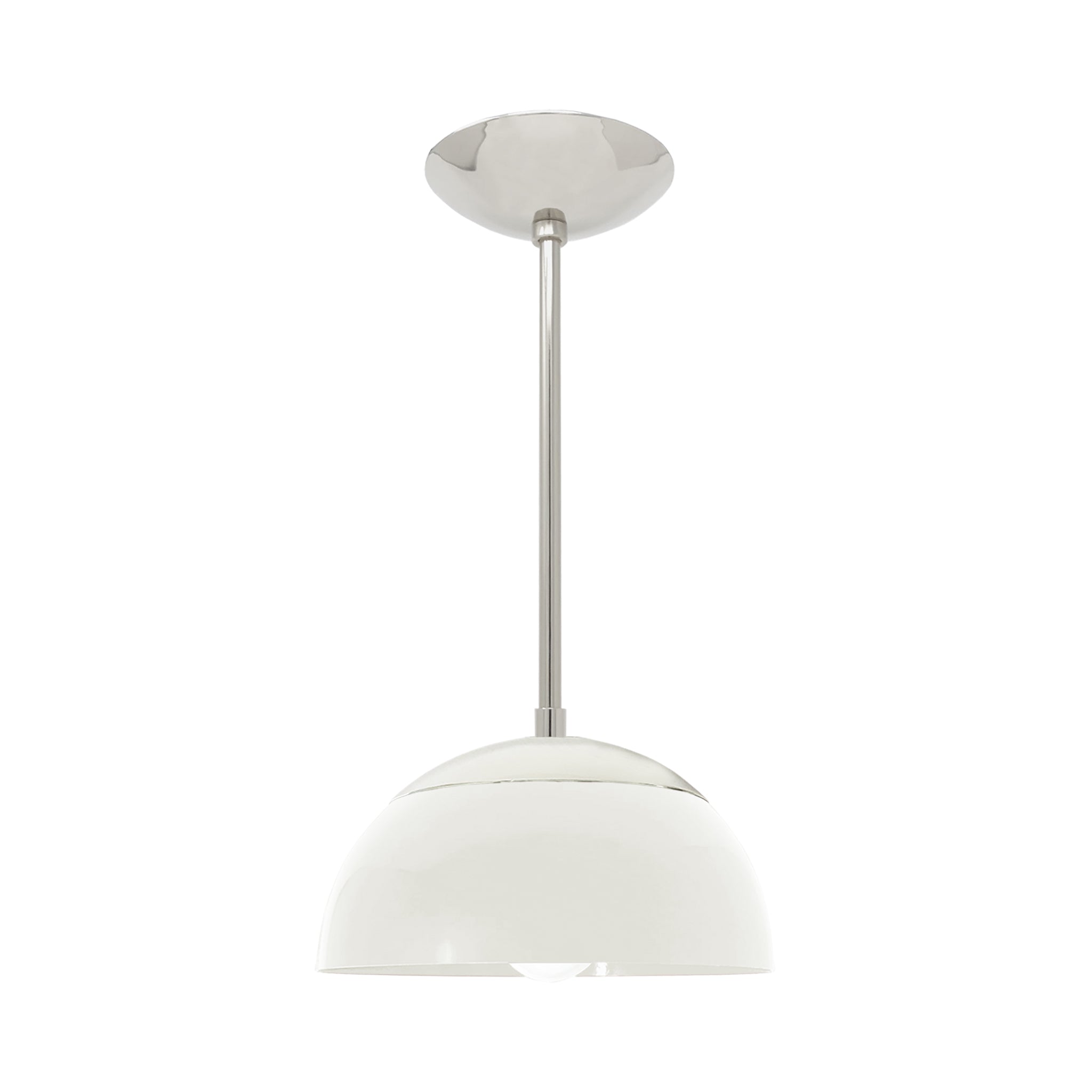Nickel and bone color Cadbury pendant 10" Dutton Brown lighting