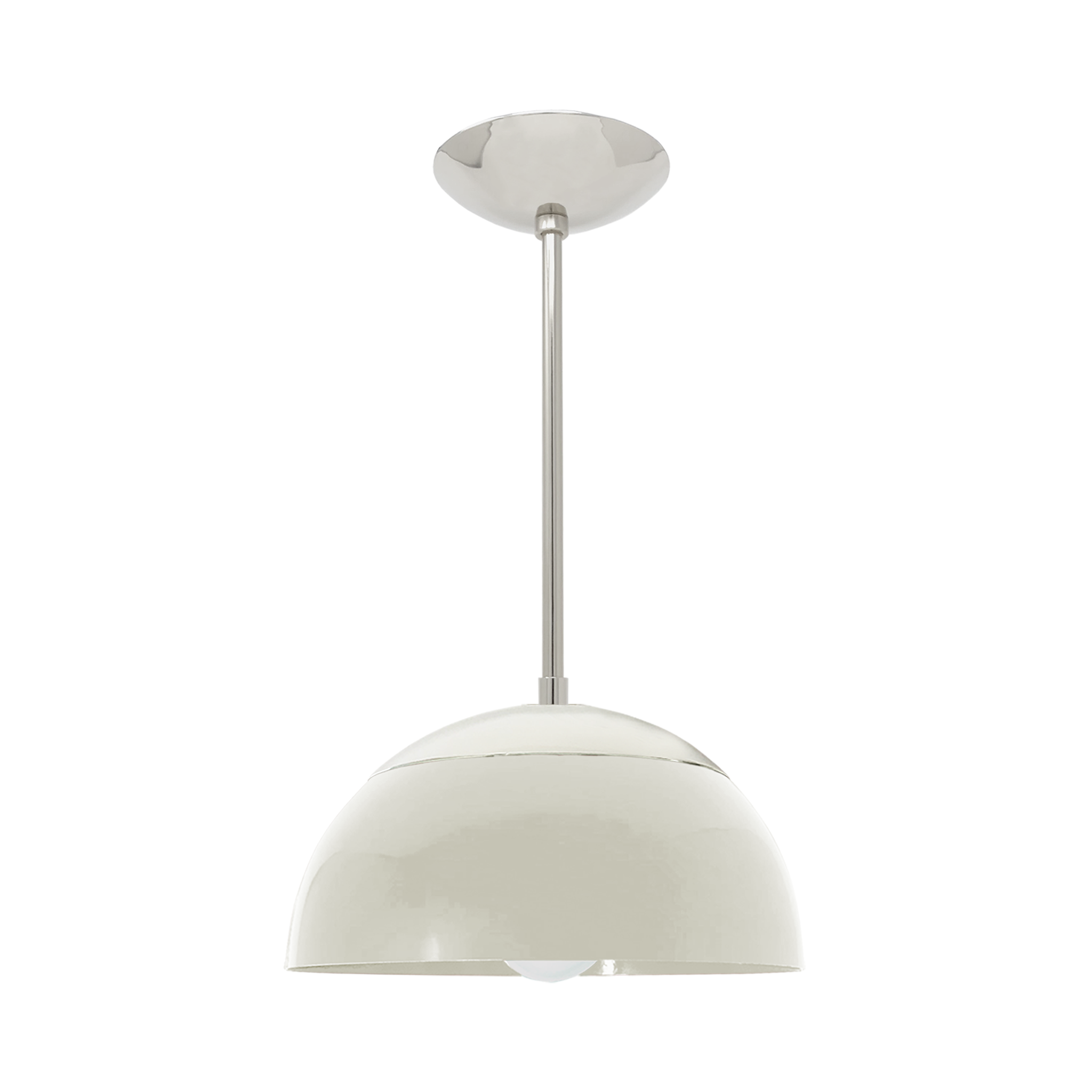 Nickel and bone color Cadbury pendant 12" Dutton Brown lighting