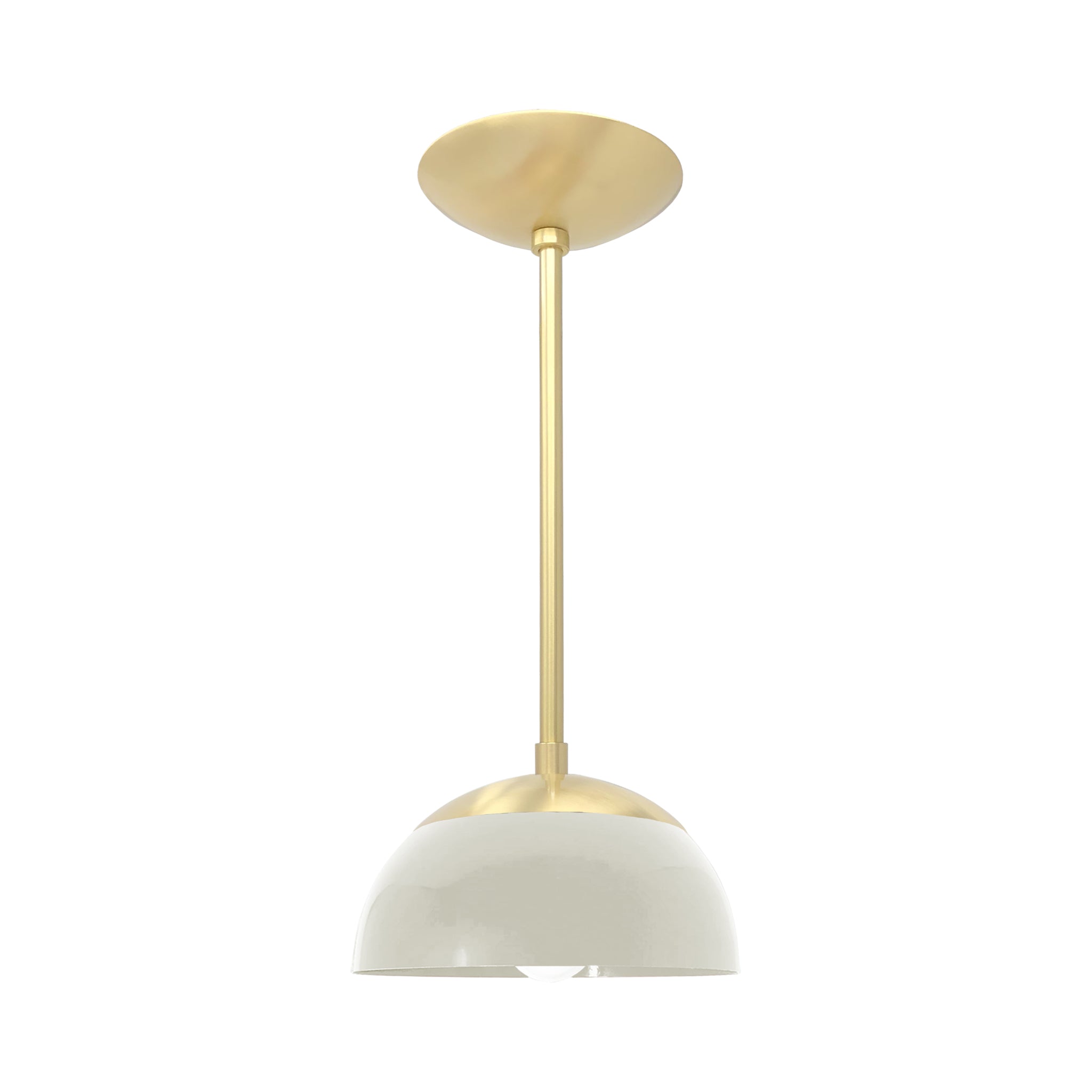 Brass and bone color Cadbury pendant 8" Dutton Brown lighting
