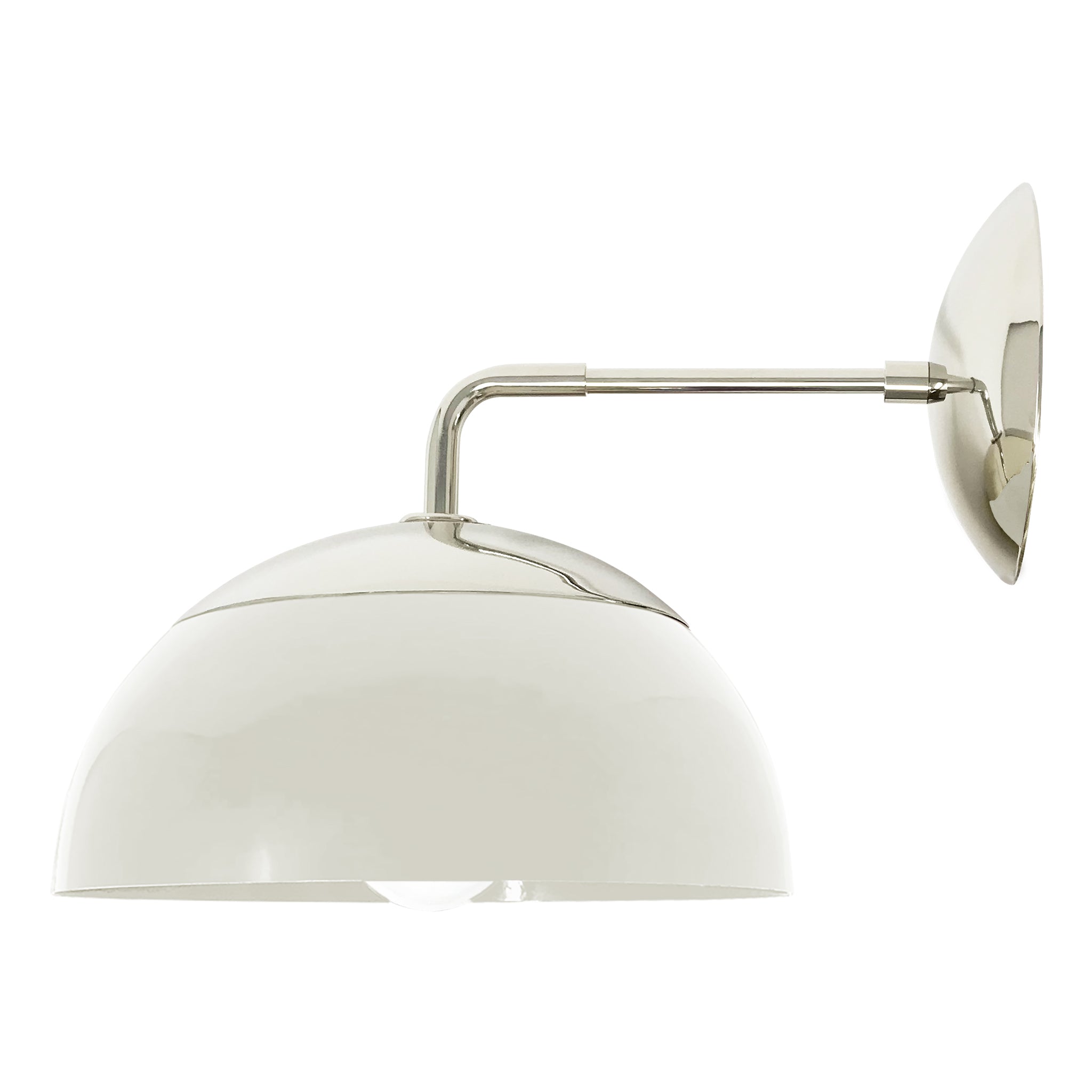 Nickel and bone color Cadbury sconce 8" Dutton Brown lighting