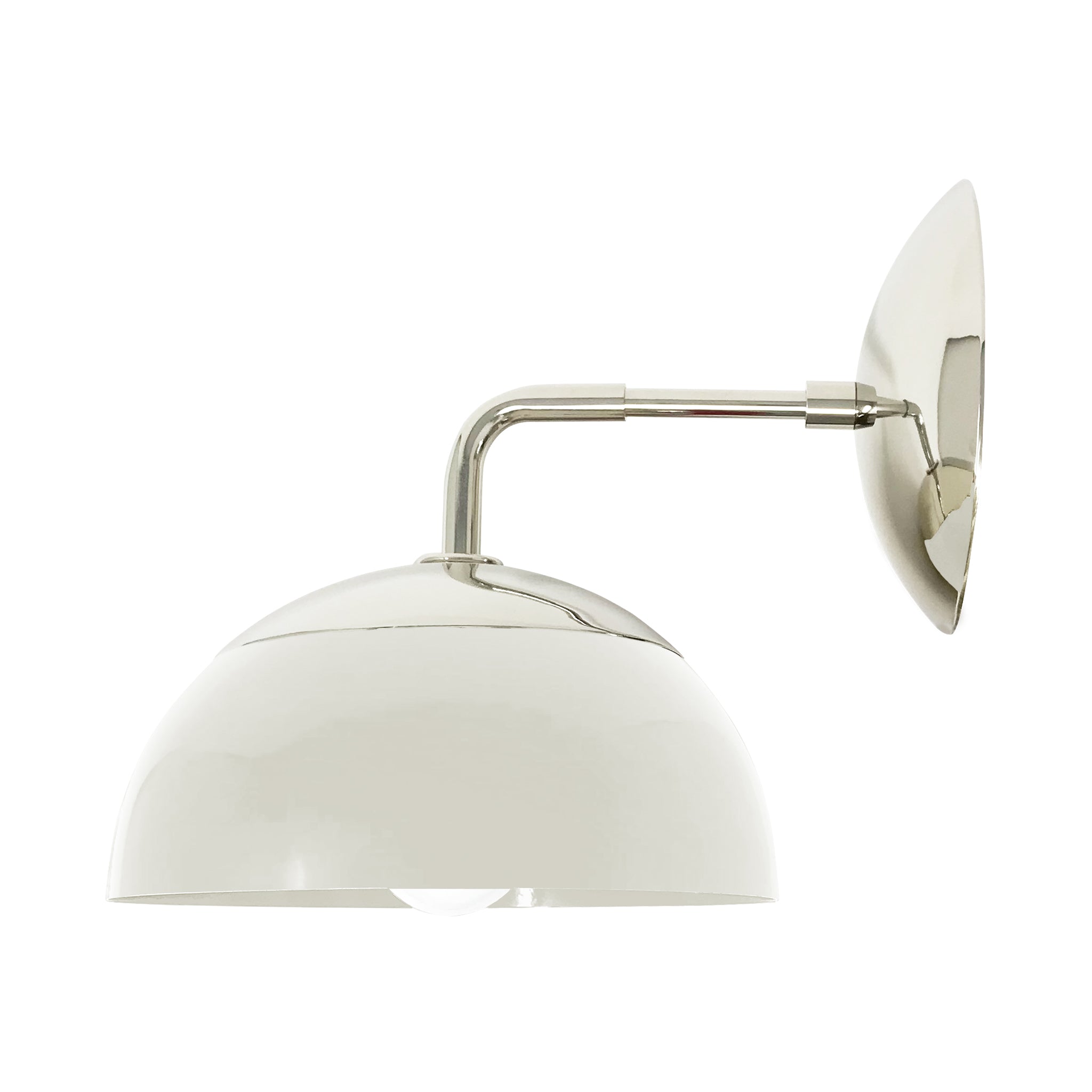 Nickel and bone color Cadbury sconce 8" Dutton Brown lighting