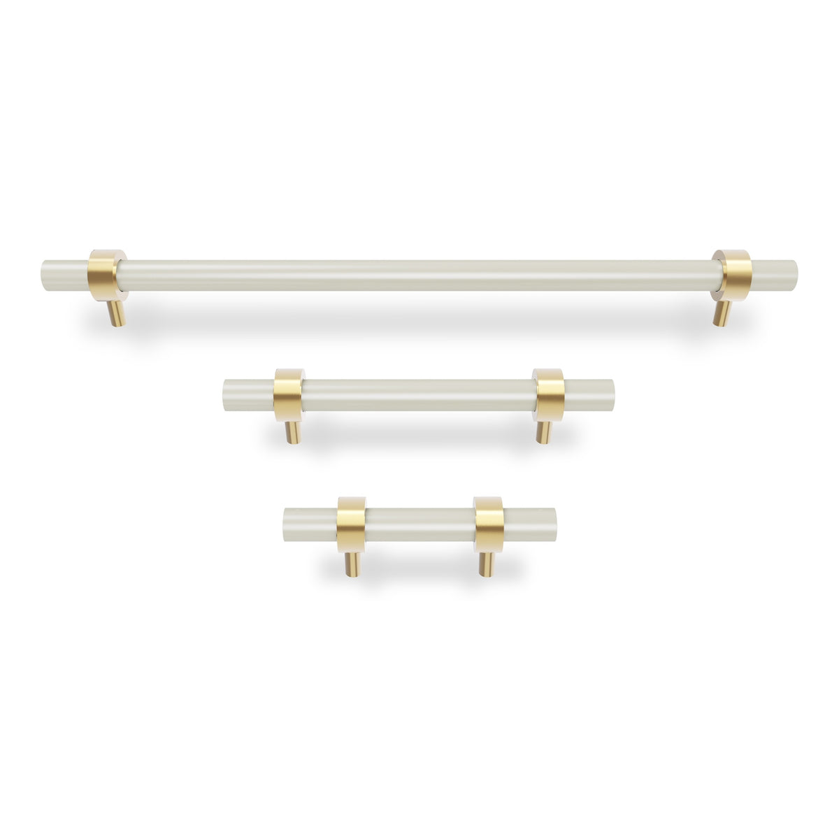 Brass and bone color Caliber pull Dutton Brown hardware