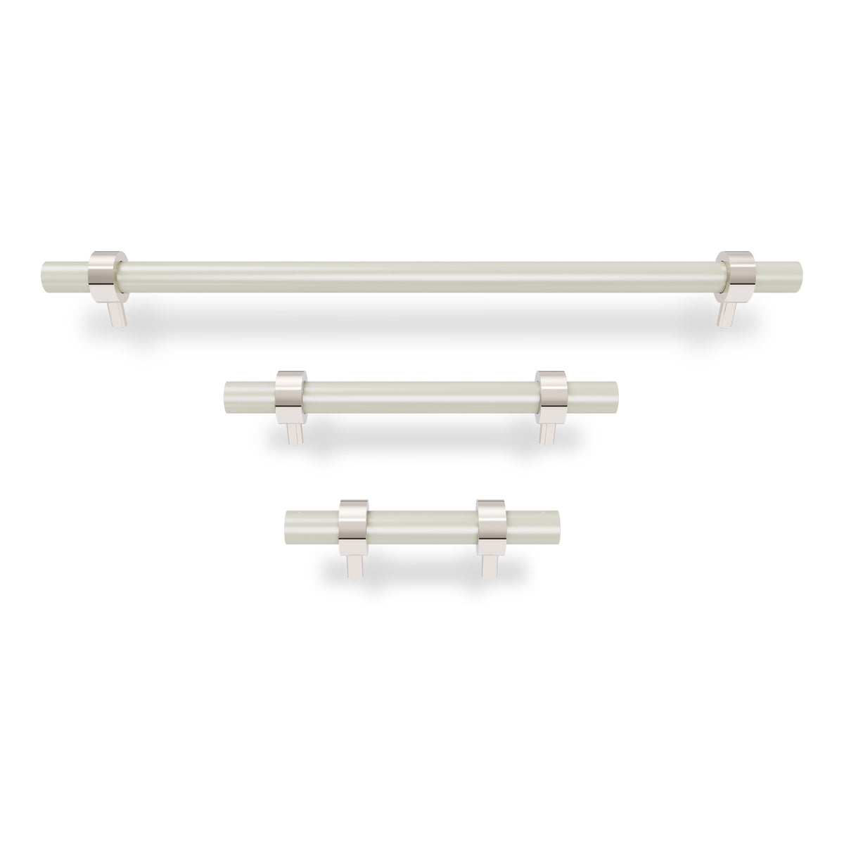 Nickel and bone color Caliber pull Dutton Brown hardware