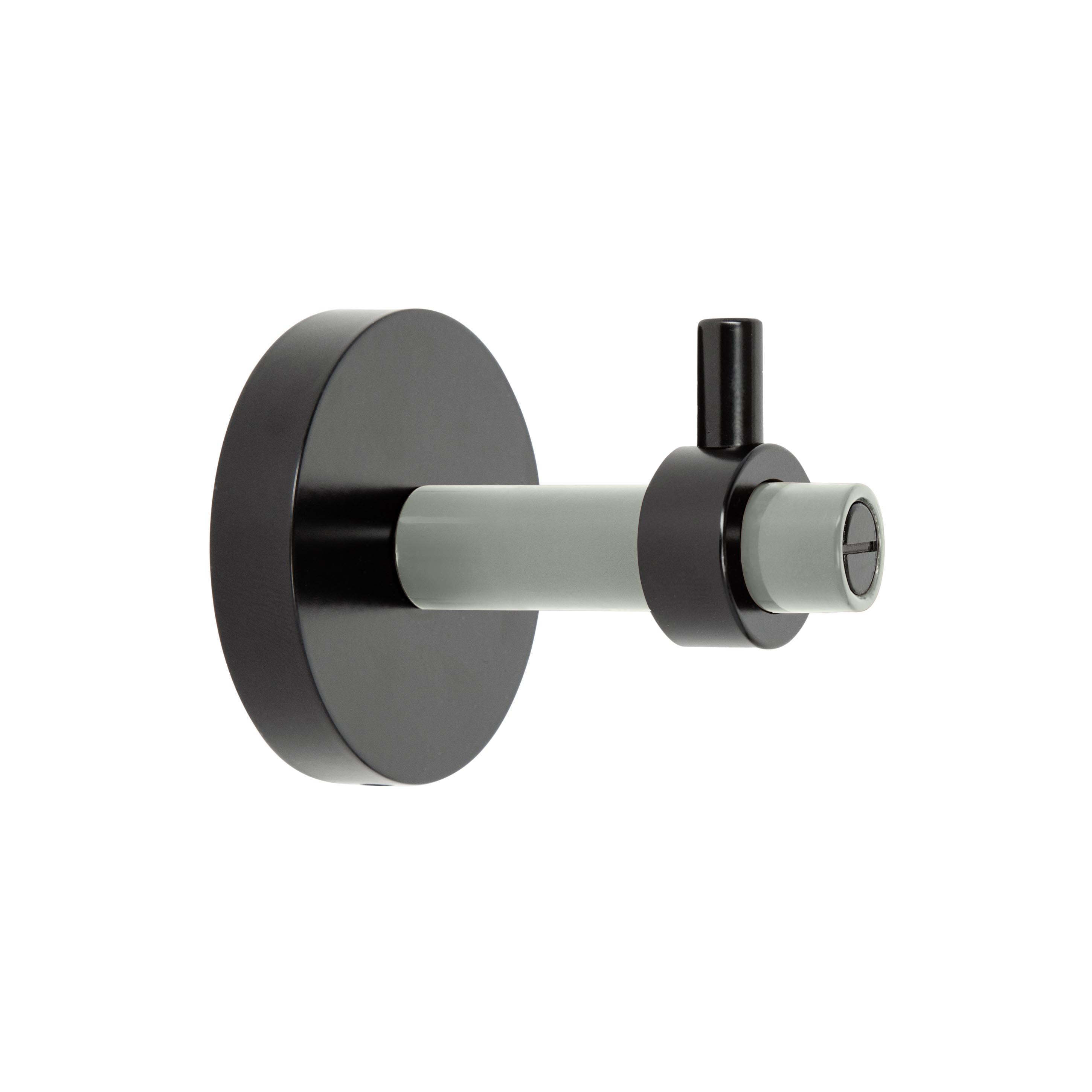 Black and spa color Caliber hook Dutton Brown hardware