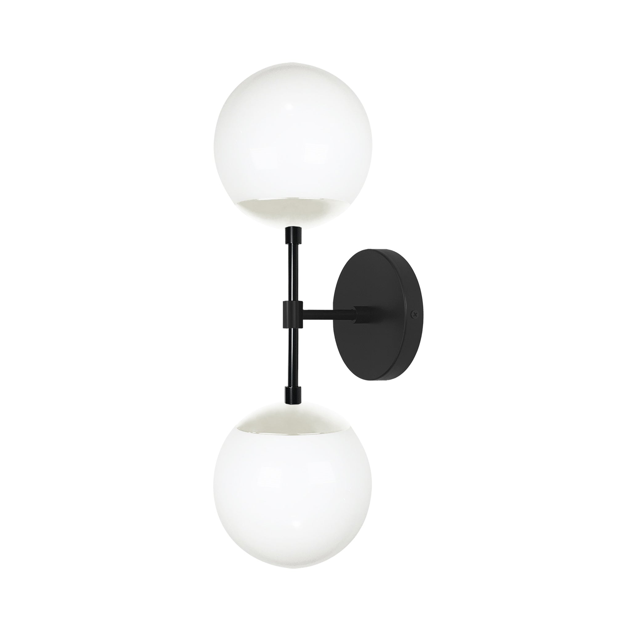 Black and bone color Cap Double sconce 6" Dutton Brown lighting