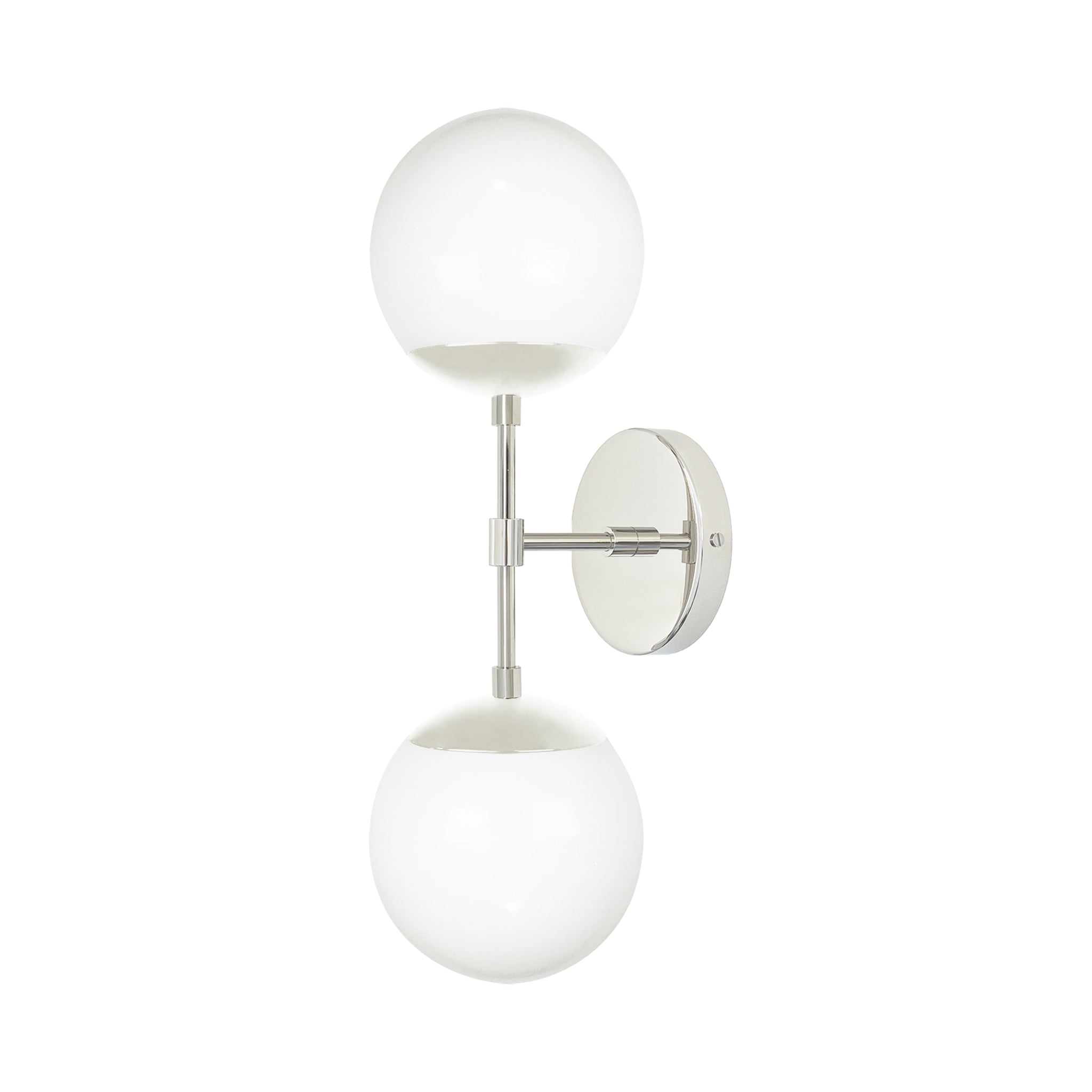 Nickel and bone color Cap Double sconce 6" Dutton Brown lighting