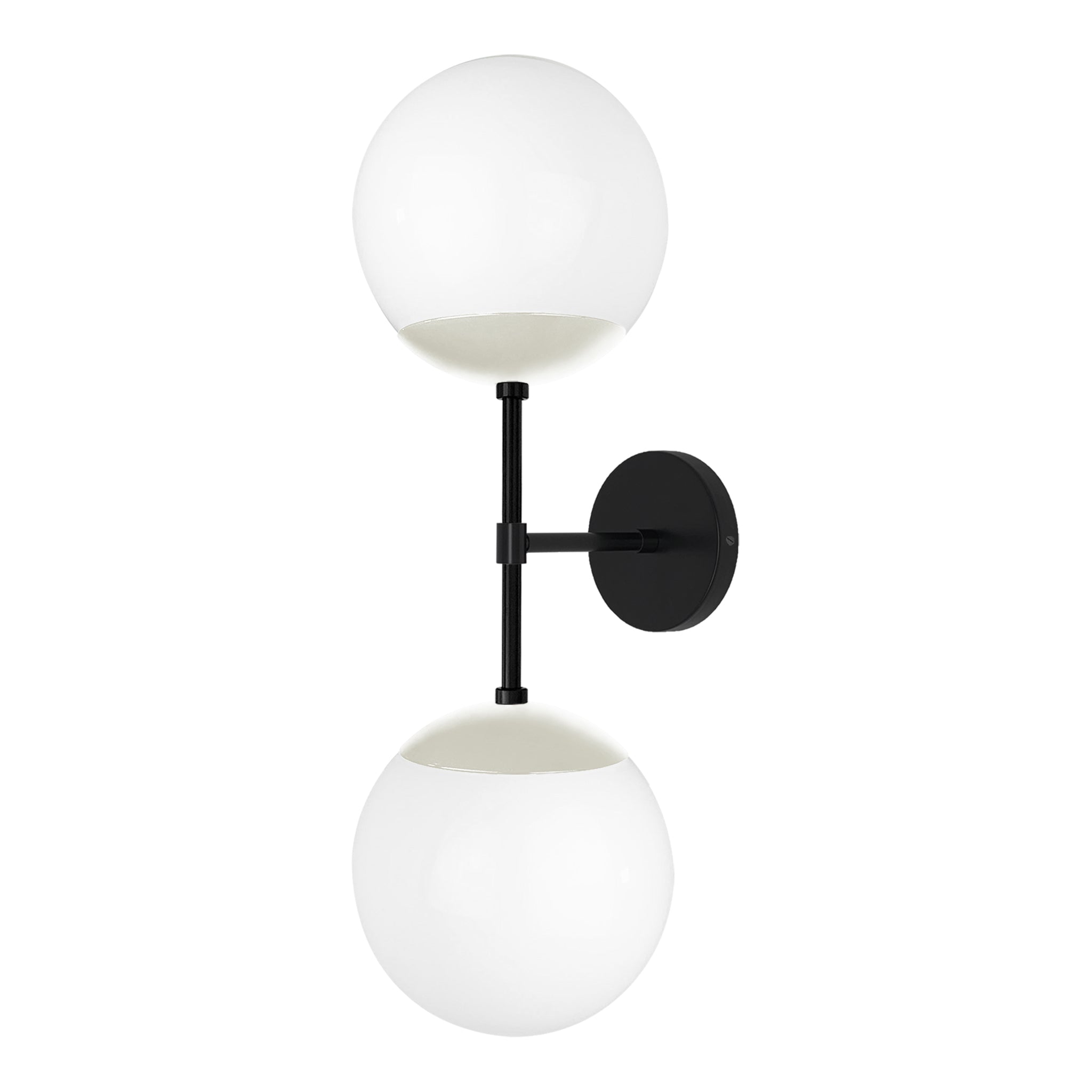 Black and bone color Cap Double sconce 8" Dutton Brown lighting