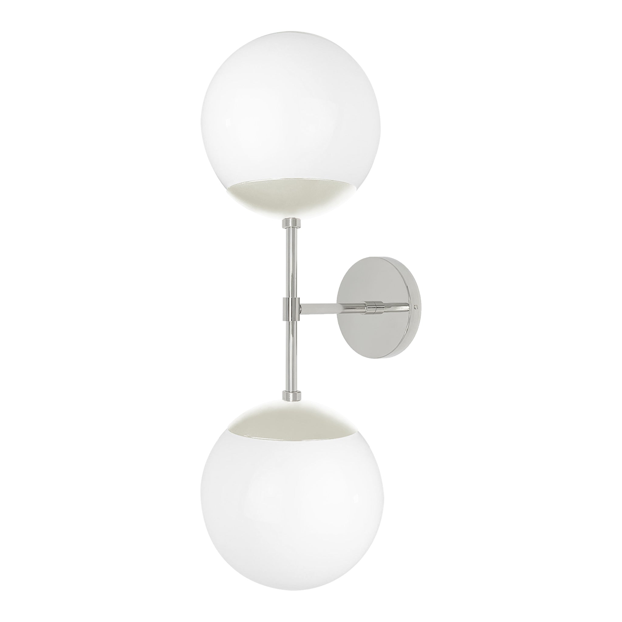 Nickel and bone color Cap Double sconce 8" Dutton Brown lighting