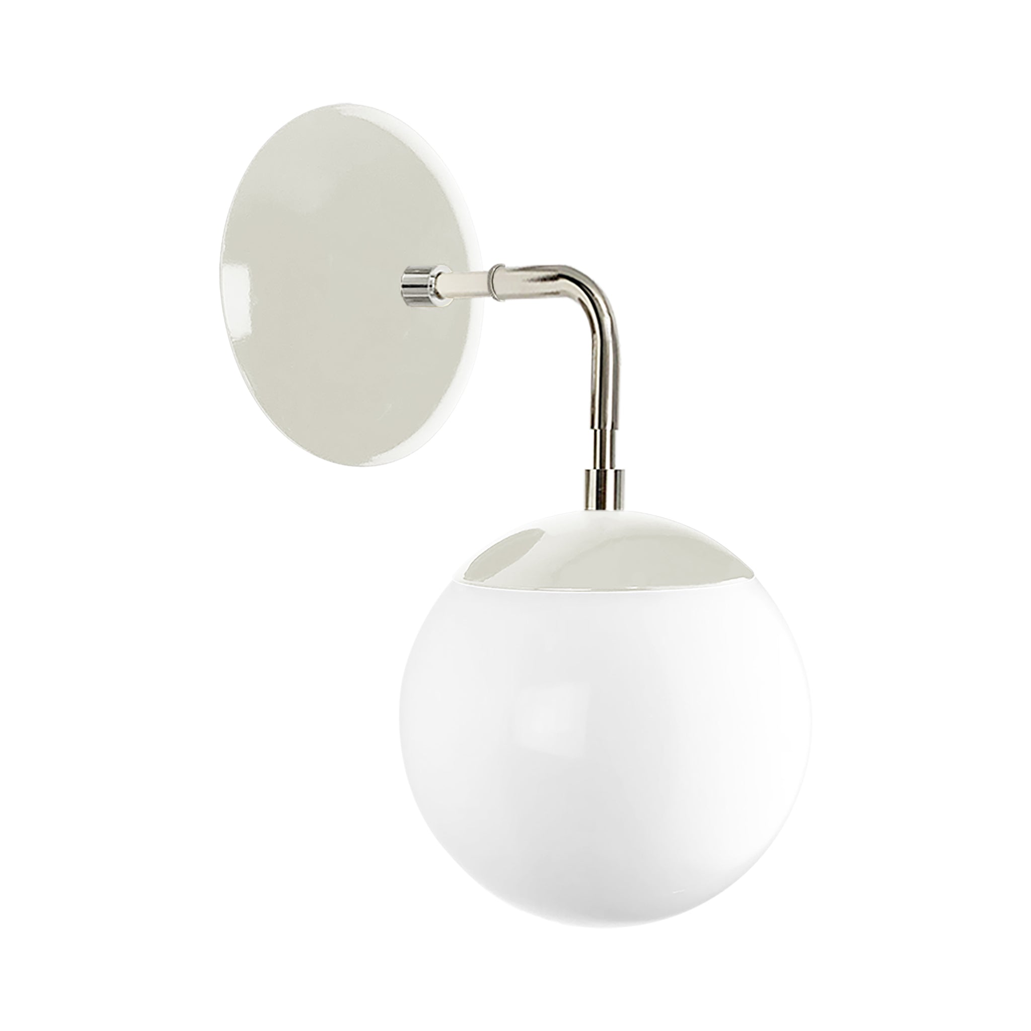 Nickel and bone color Cap sconce 6" Dutton Brown lighting