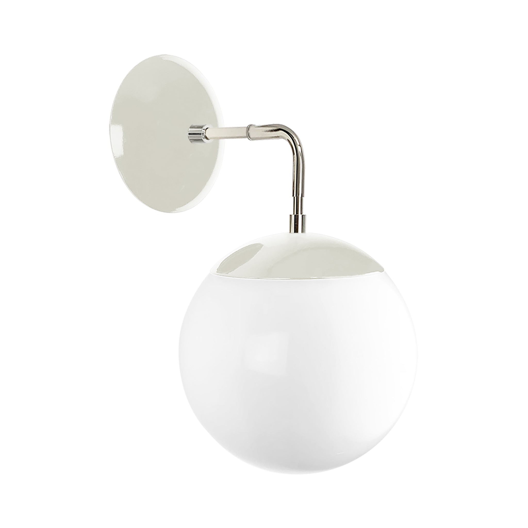 Nickel and bone color Cap sconce 8" Dutton Brown lighting