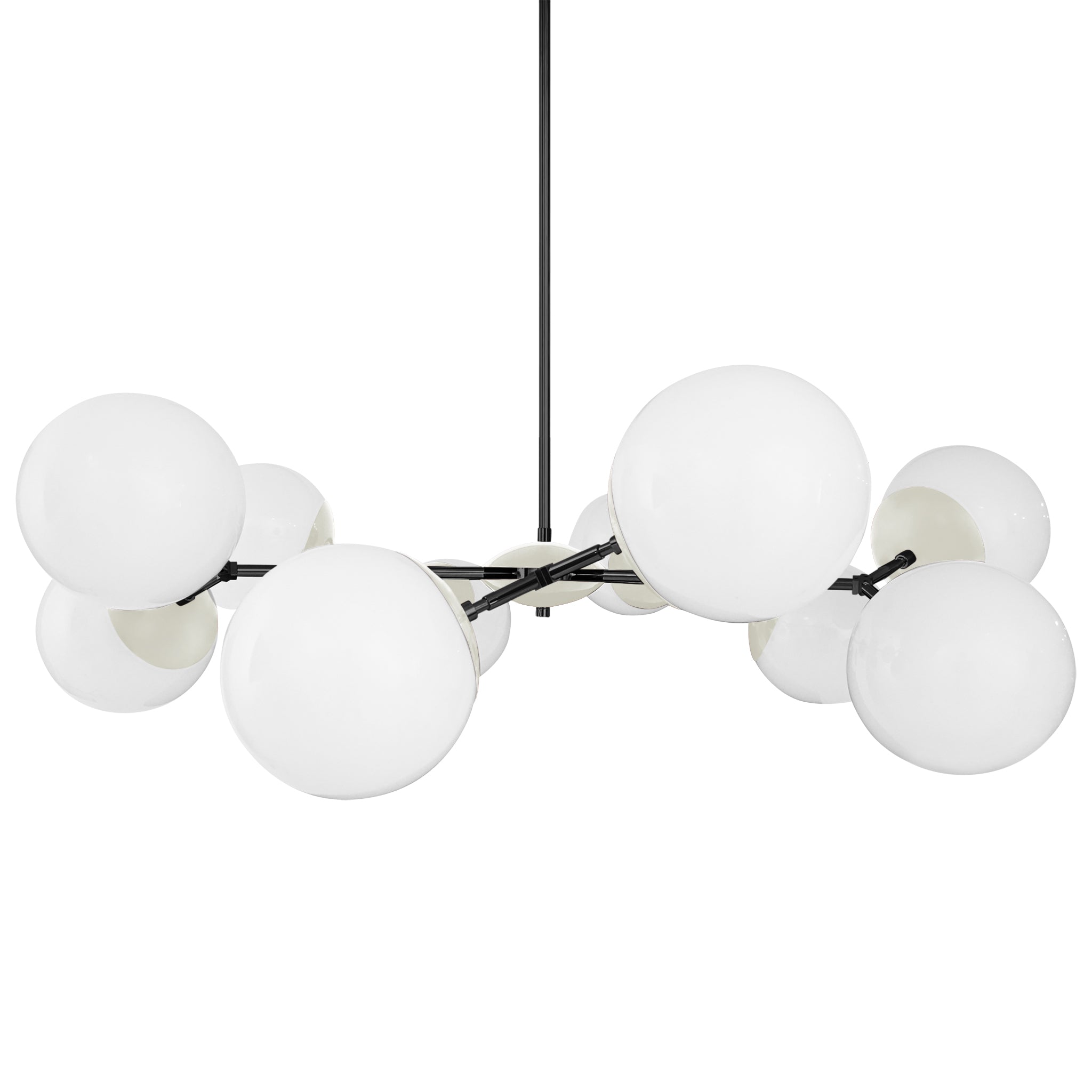 Black and bone color Crown chandelier 46" Dutton Brown lighting