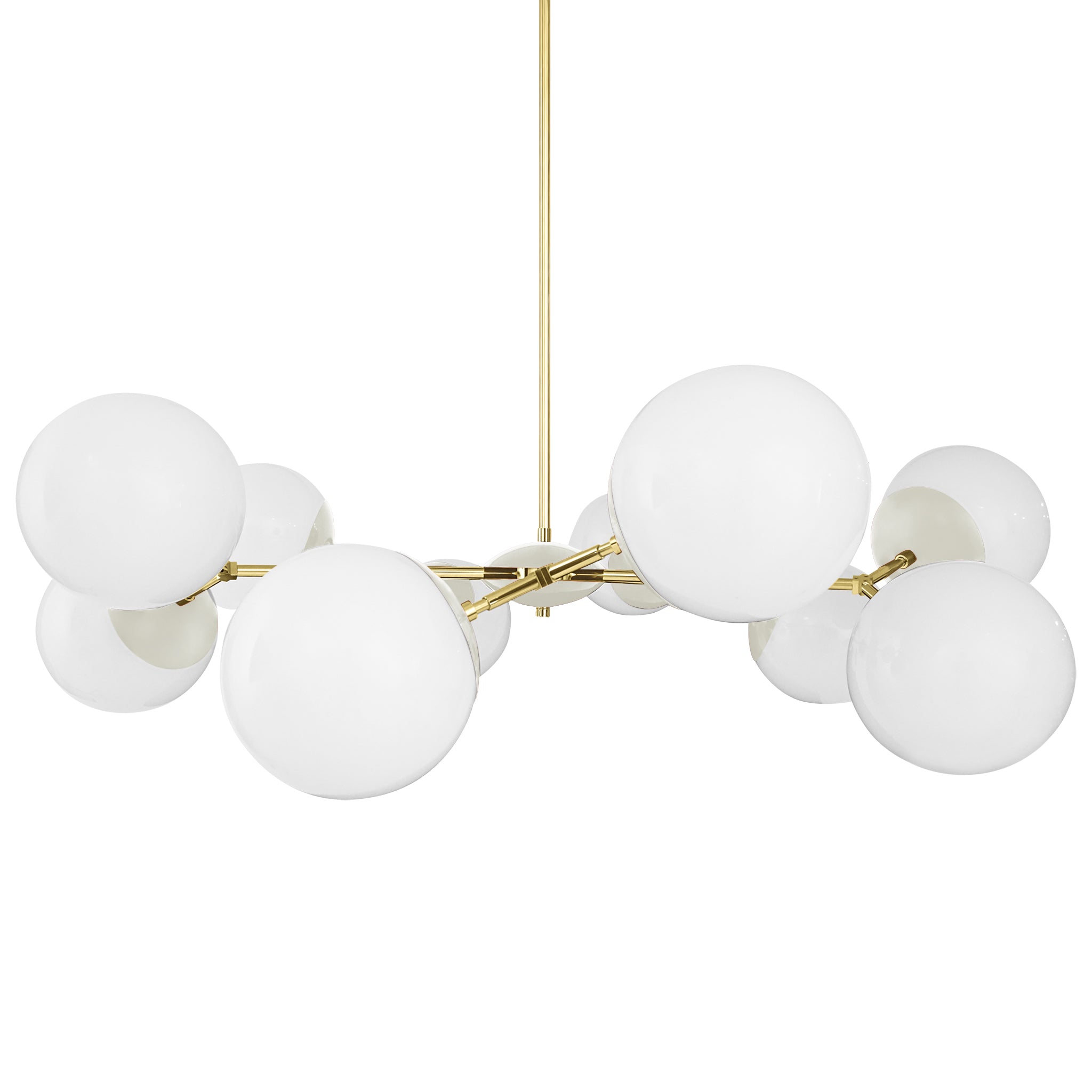 Brass and bone color Crown chandelier 46" Dutton Brown lighting