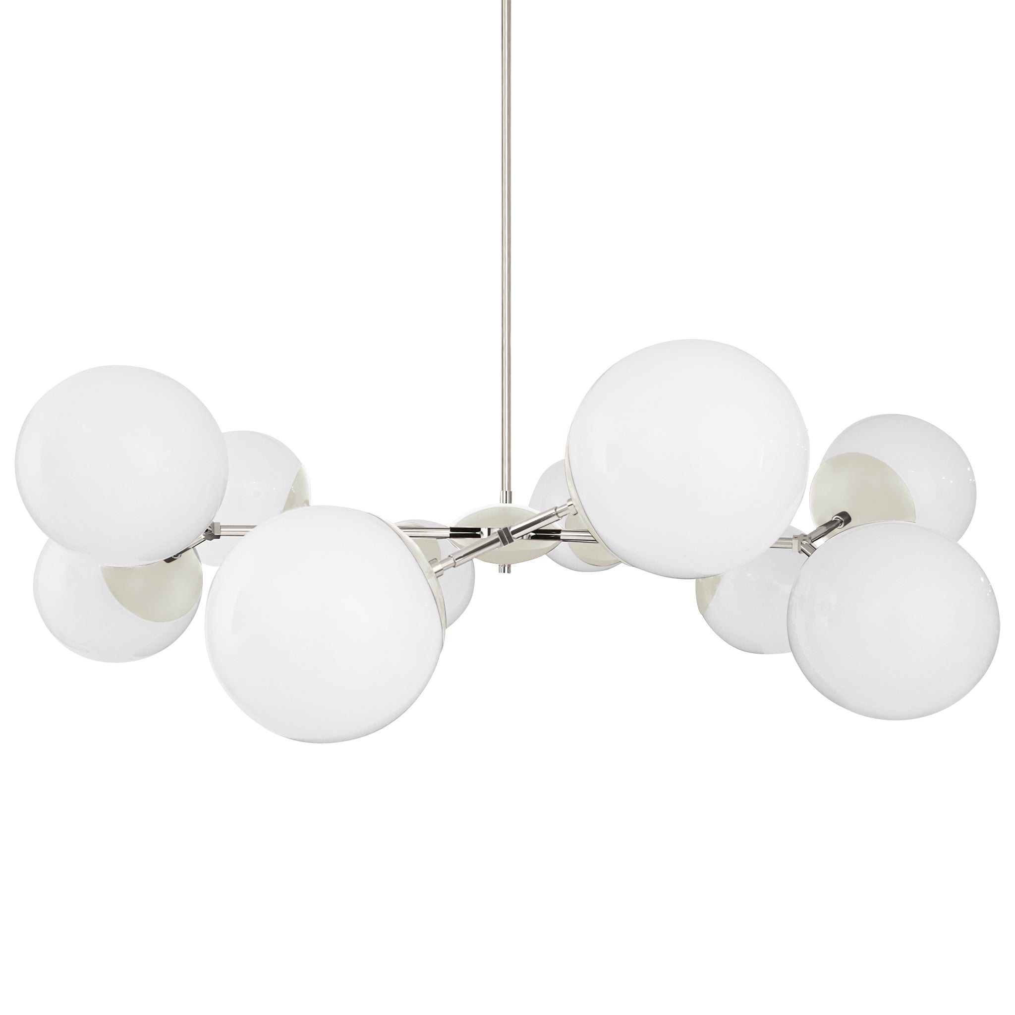 Nickel and bone color Crown chandelier 46" Dutton Brown lighting