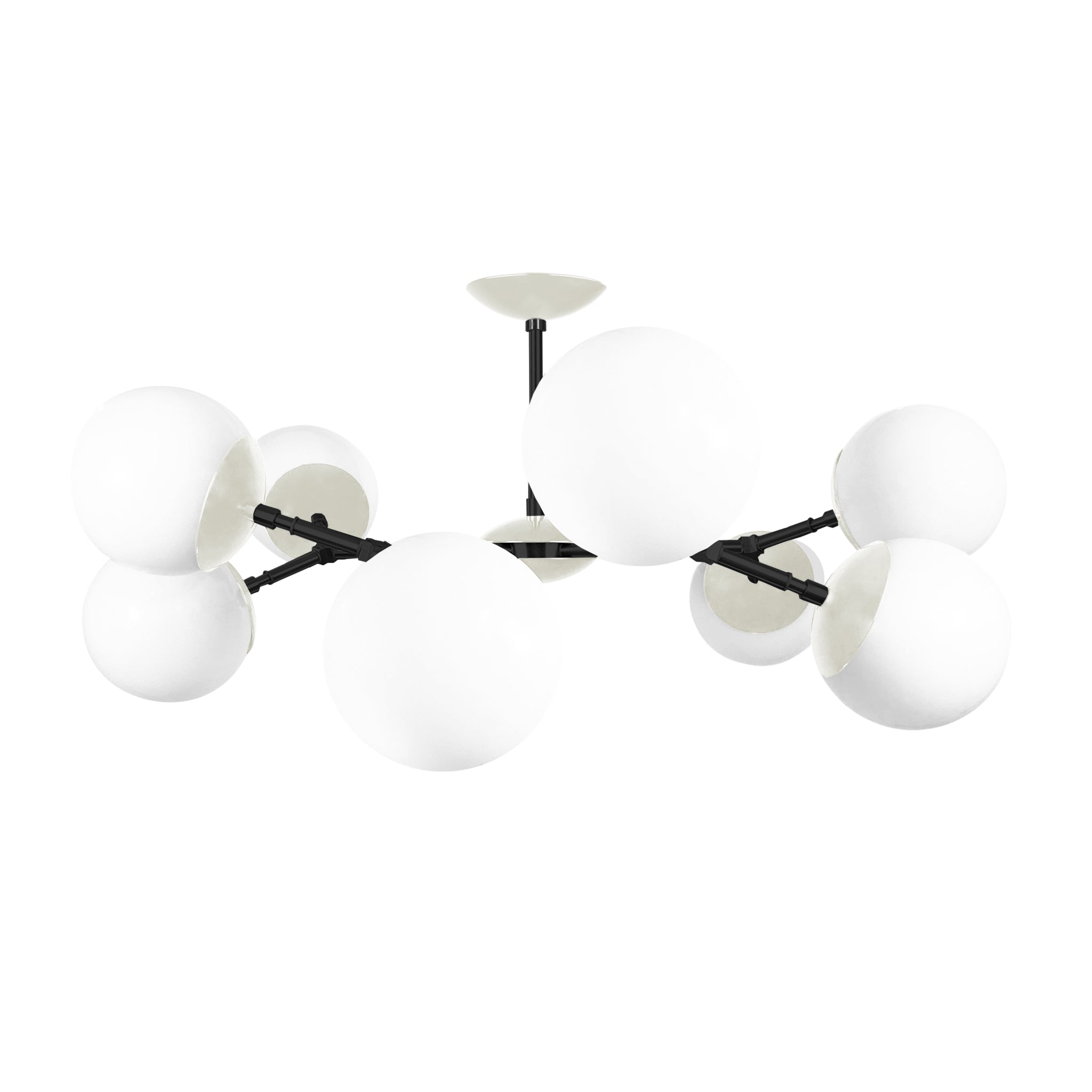 Black and bone color Crown flush mount 32" Dutton Brown lighting