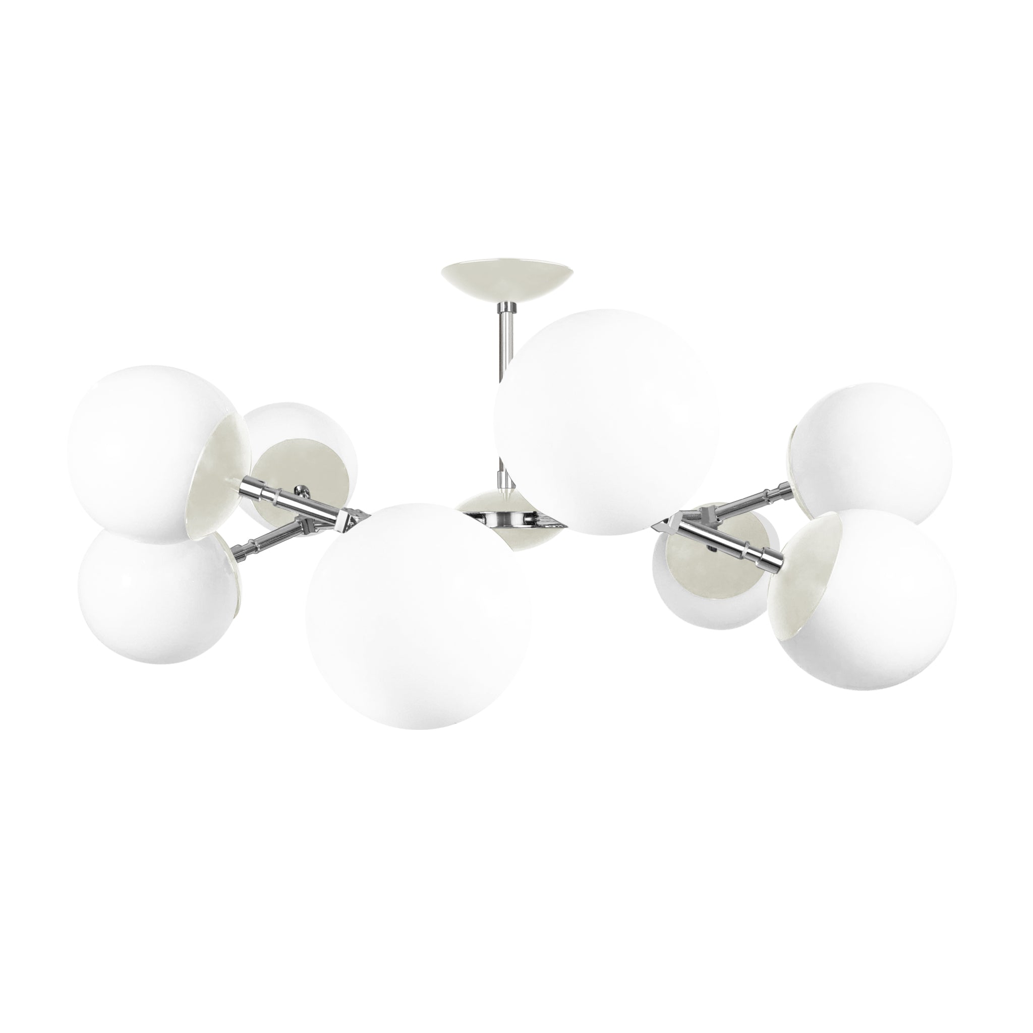 Nickel and bone color Crown flush mount 32" Dutton Brown lighting