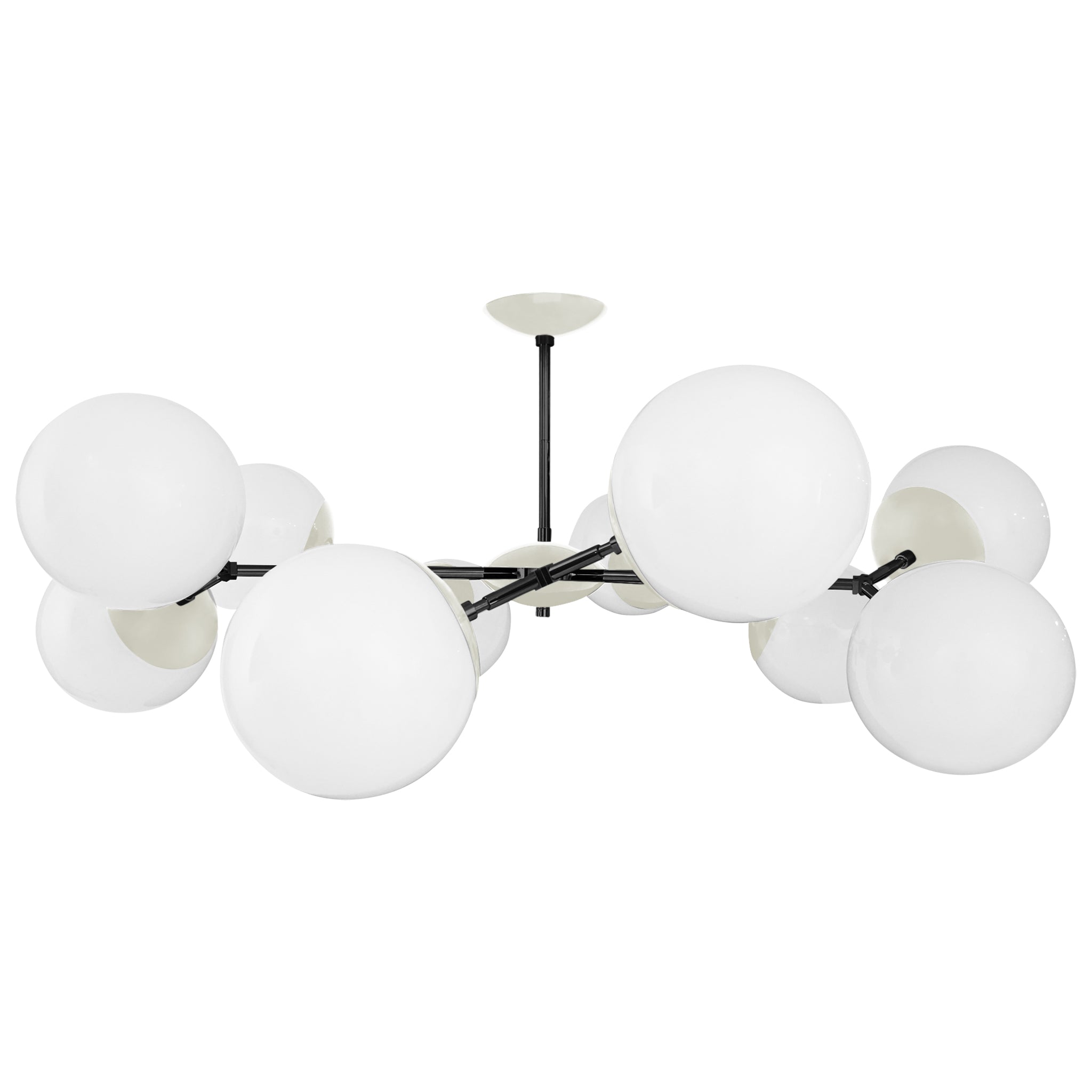 Black and bone color Crown flush mount 46" Dutton Brown lighting