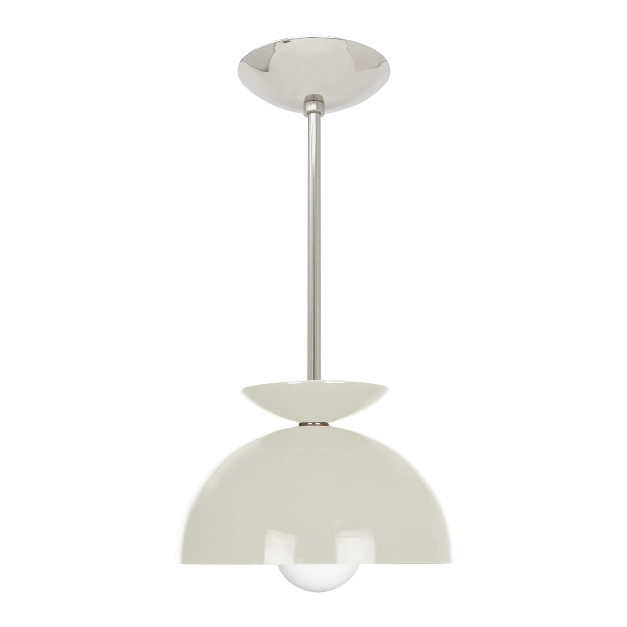 Nickel and bone color Echo pendant 10" Dutton Brown lighting