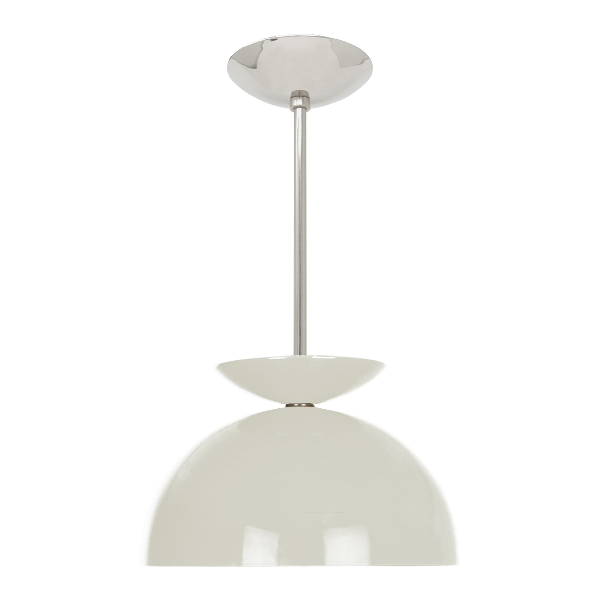 Nickel and bone color Echo pendant 12" Dutton Brown lighting