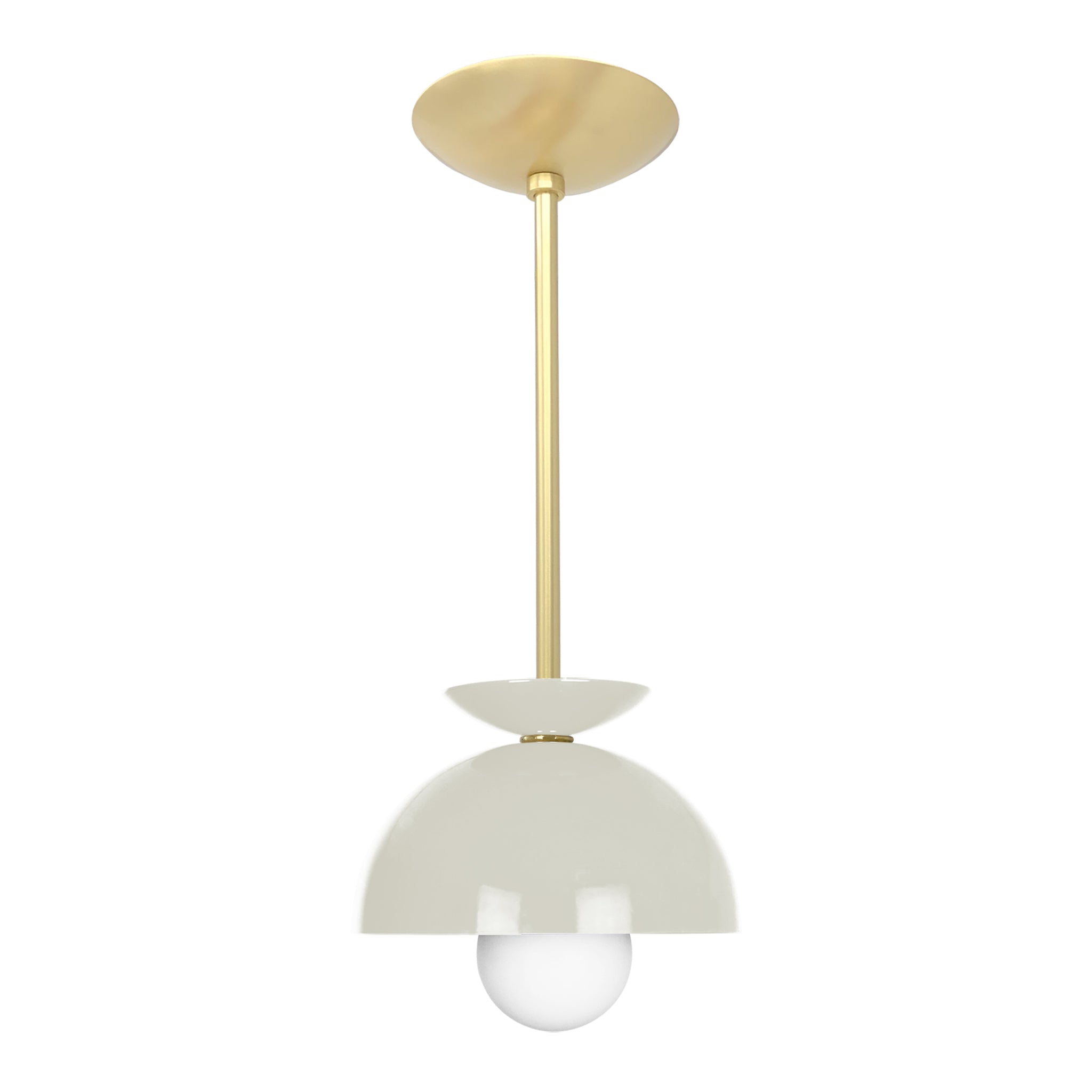 Brass and bone color Echo pendant 8" Dutton Brown lighting