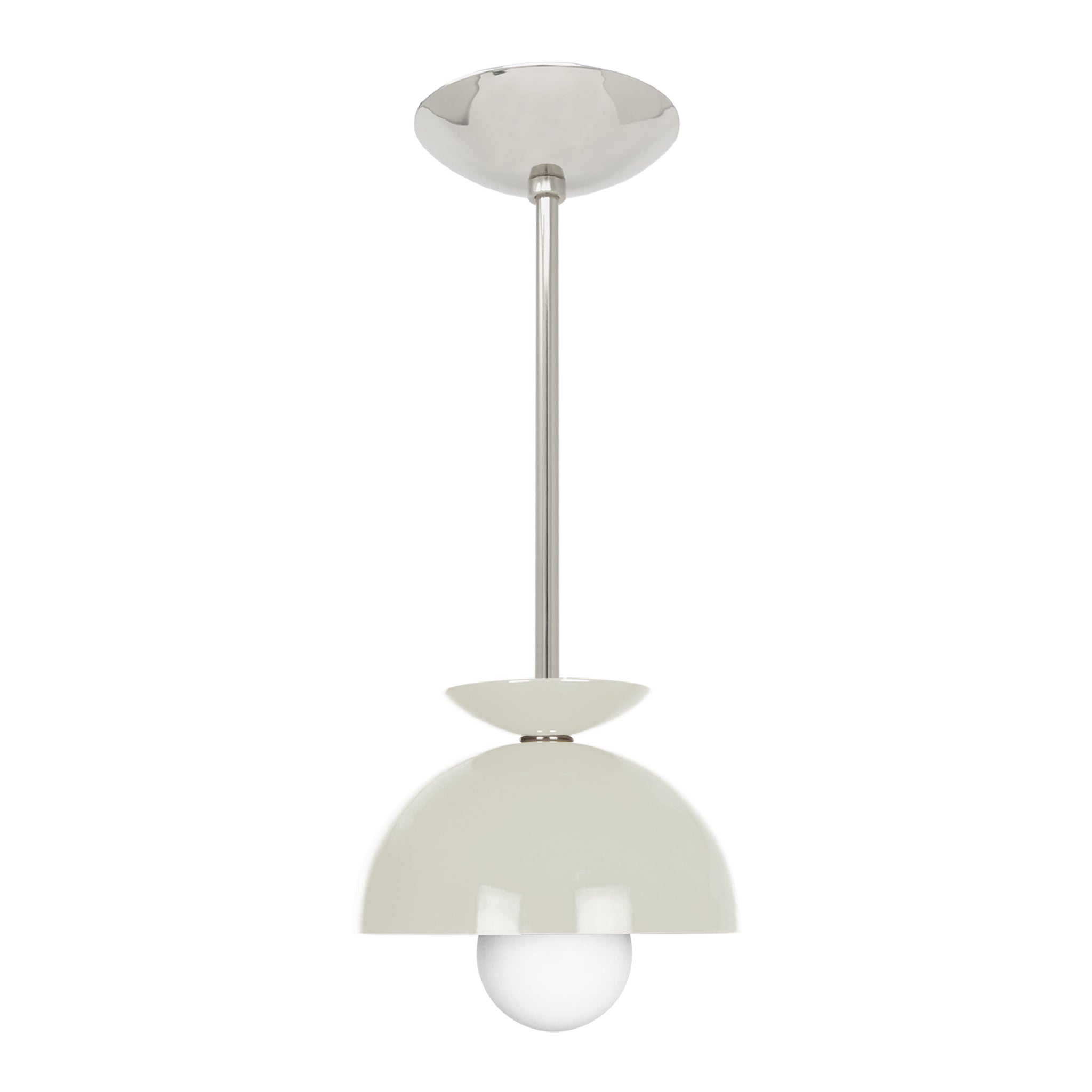 Nickel and bone color Echo pendant 8" Dutton Brown lighting