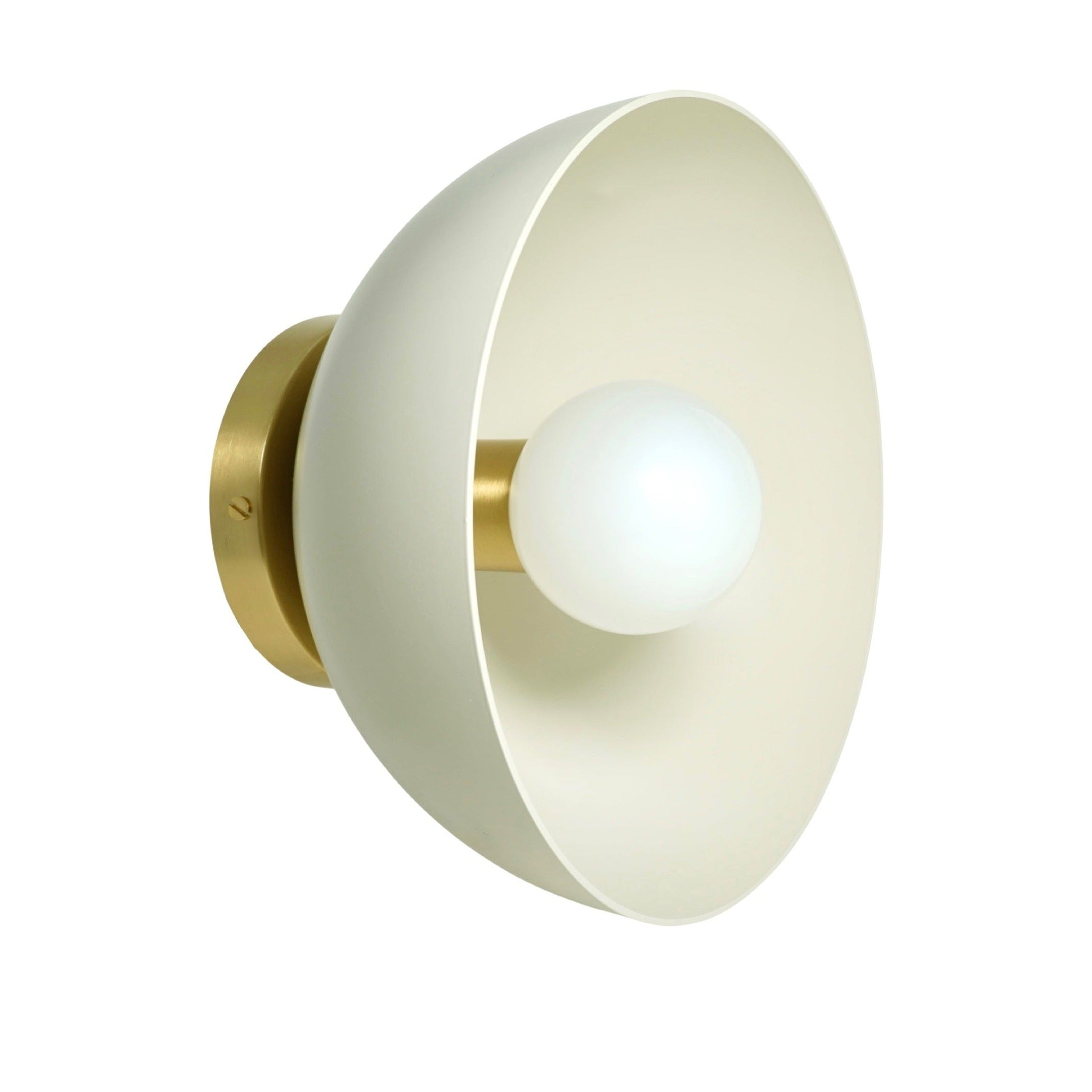 Brass and bone color hemi sconce 10-inch dutton brown lighting