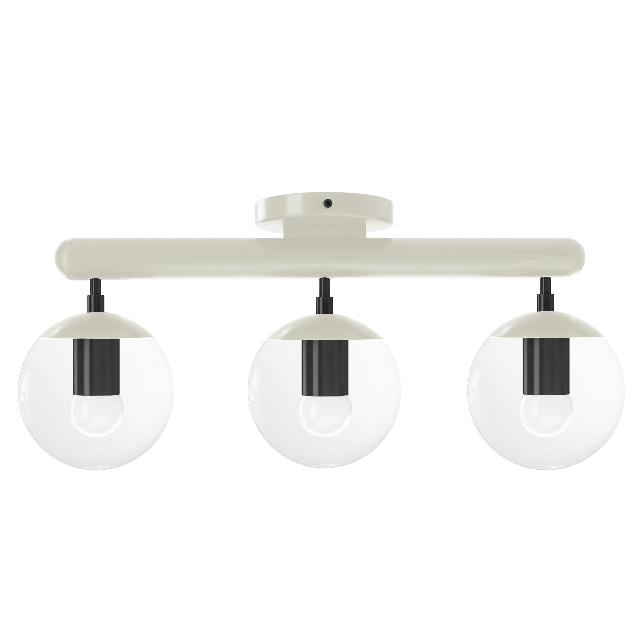 Black and bone color Icon 3 flush mount Dutton Brown lighting