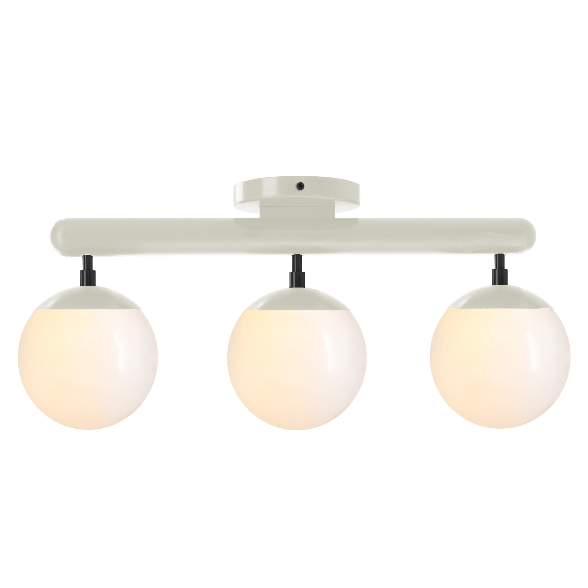 Black and bone color Icon 3 flush mount Dutton Brown lighting