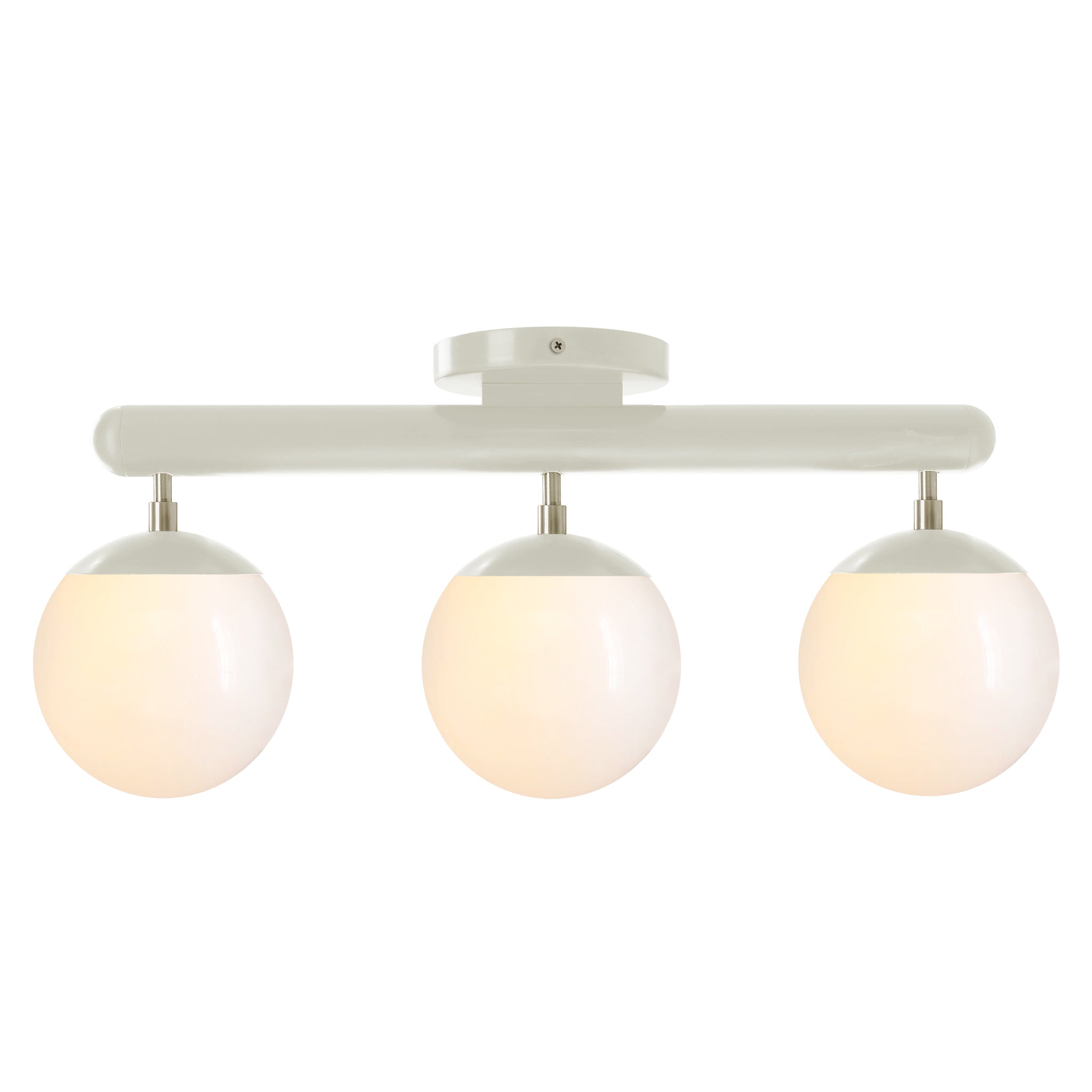 Nickel and bone color Icon 3 flush mount Dutton Brown lighting
