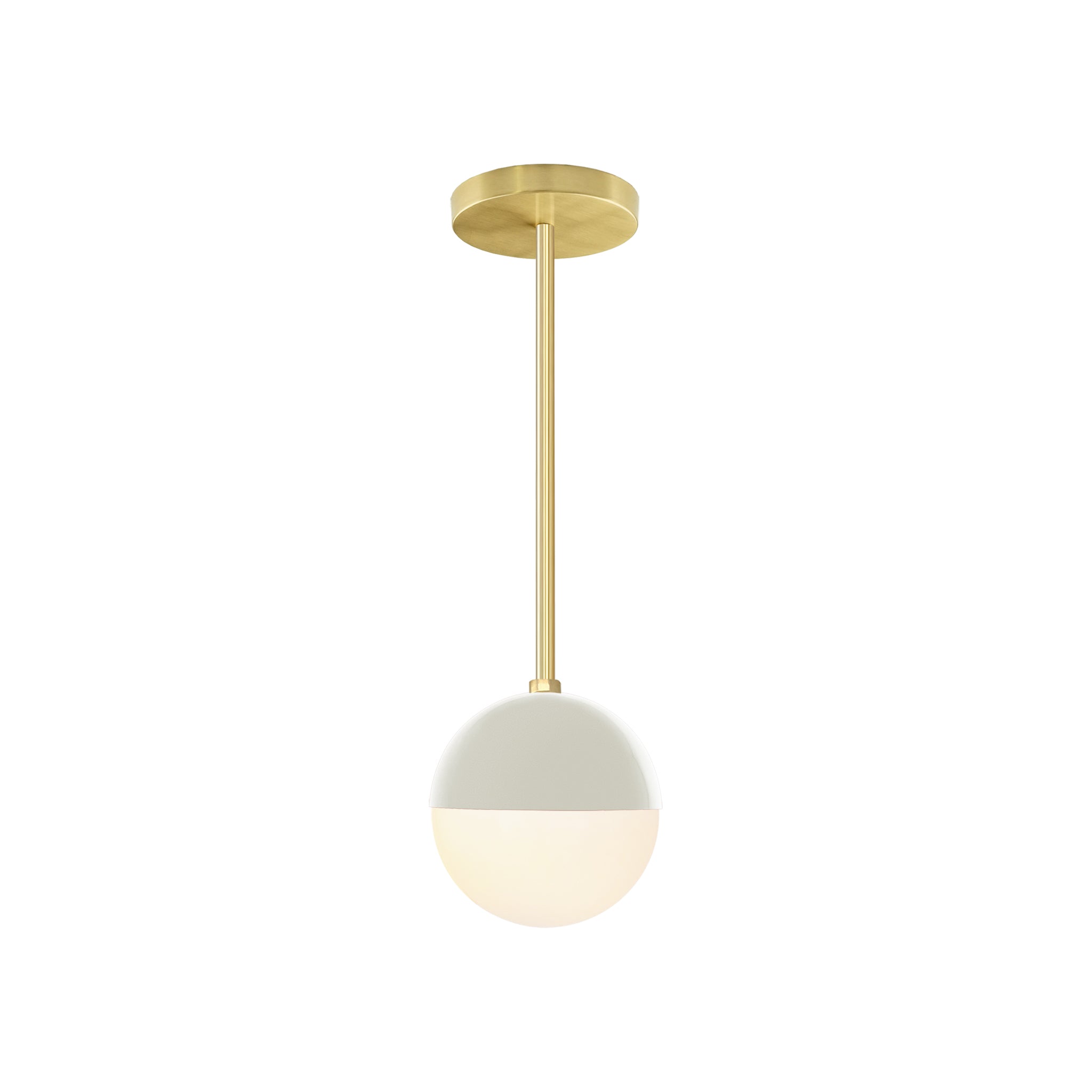 Brass and bone color Lure pendant 6" Dutton Brown lighting