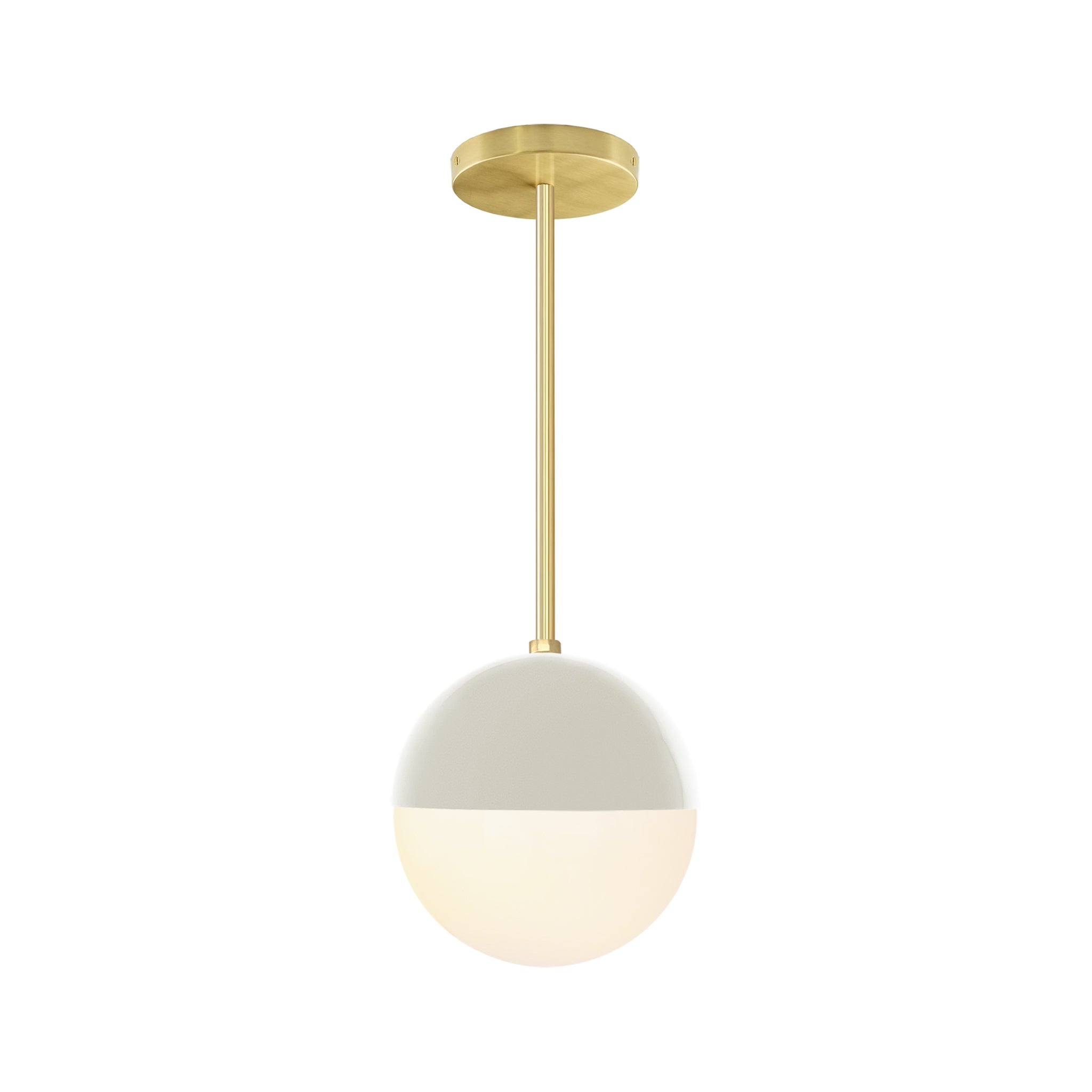 Brass and bone color Lure pendant 8" Dutton Brown lighting