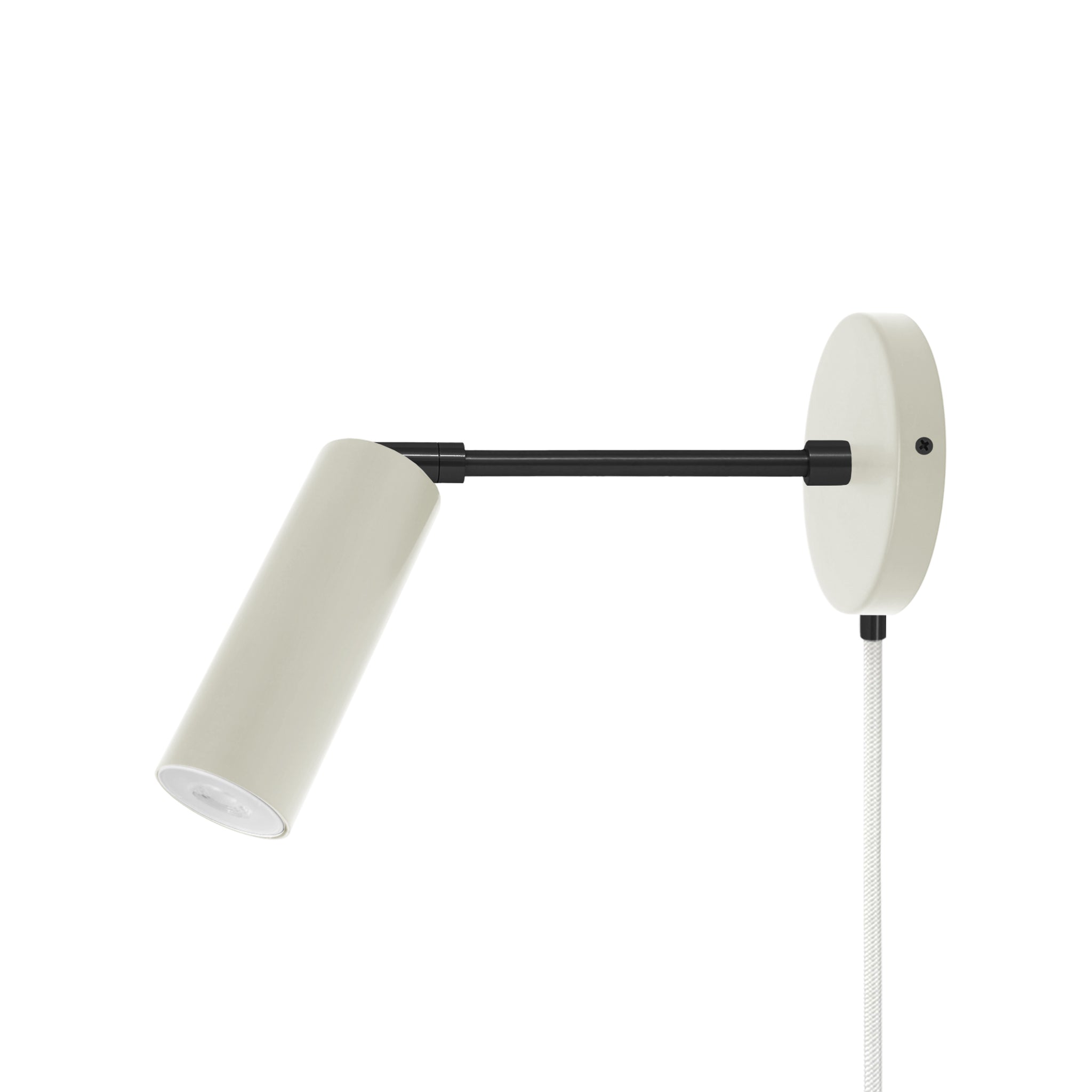 Black and bone color Reader plug-in sconce 6" arm Dutton Brown lighting