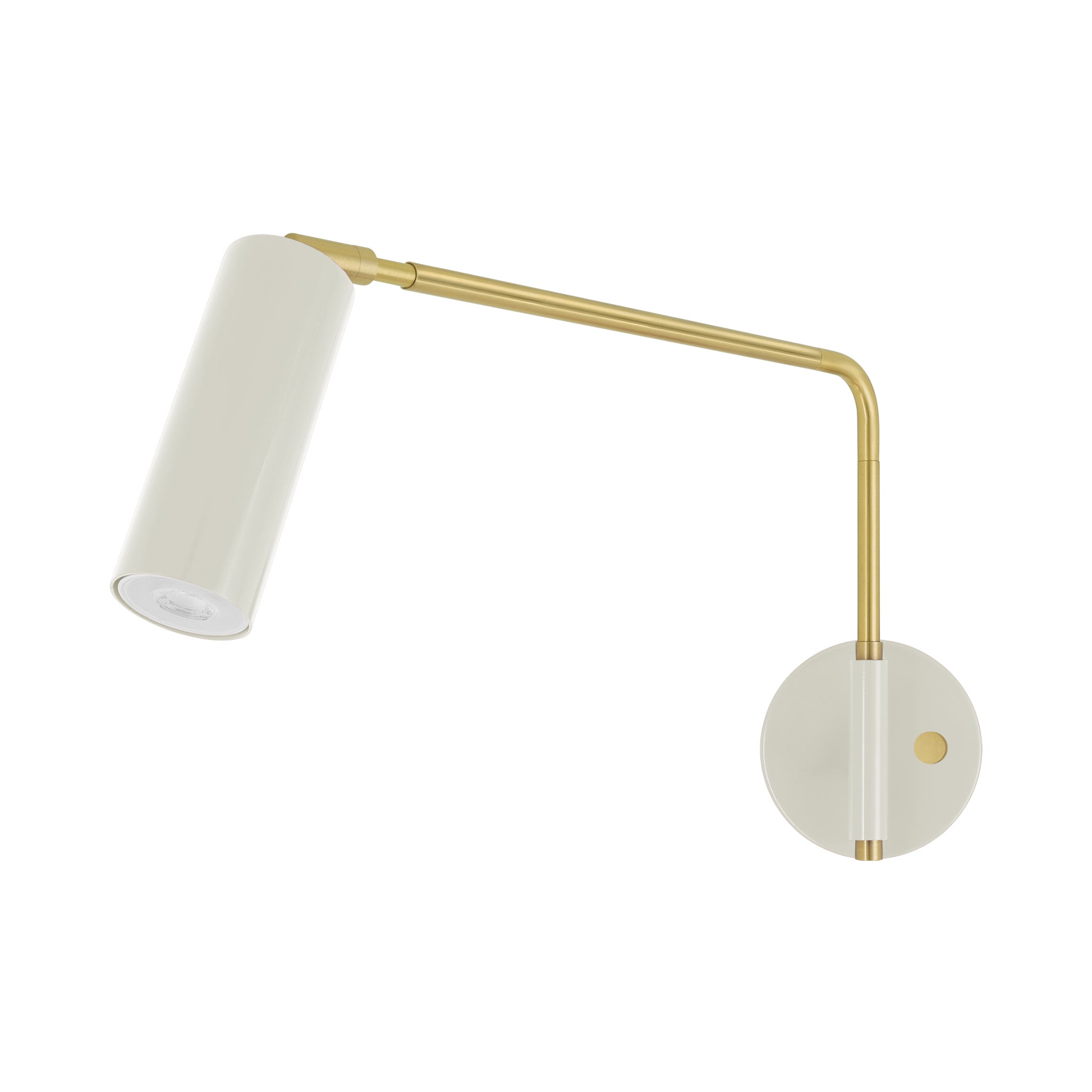 Brass and bone color Color Reader Swing Arm sconce Dutton Brown lighting